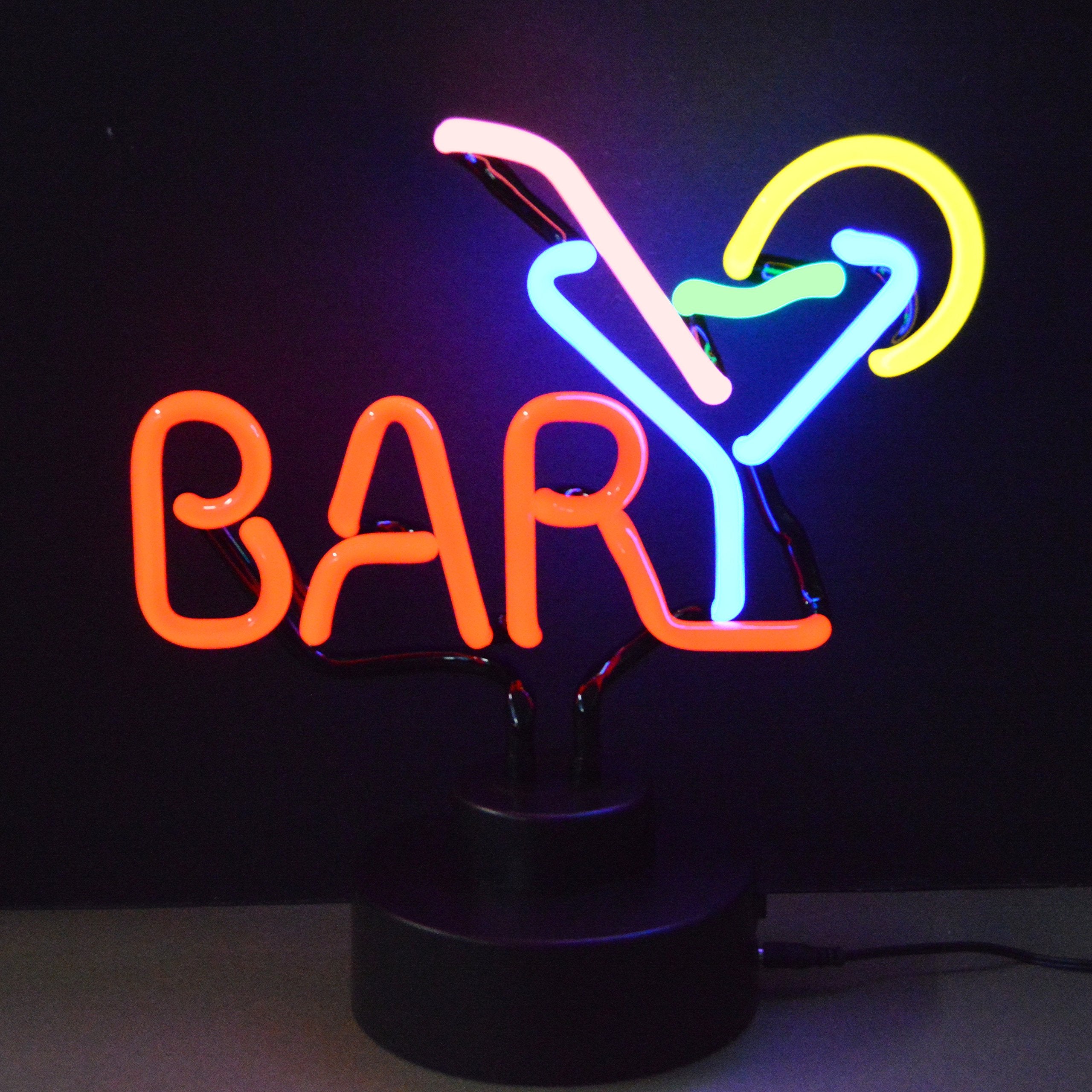 Neonetics Business Signs Bar with Martini Neon Sign Sculpture