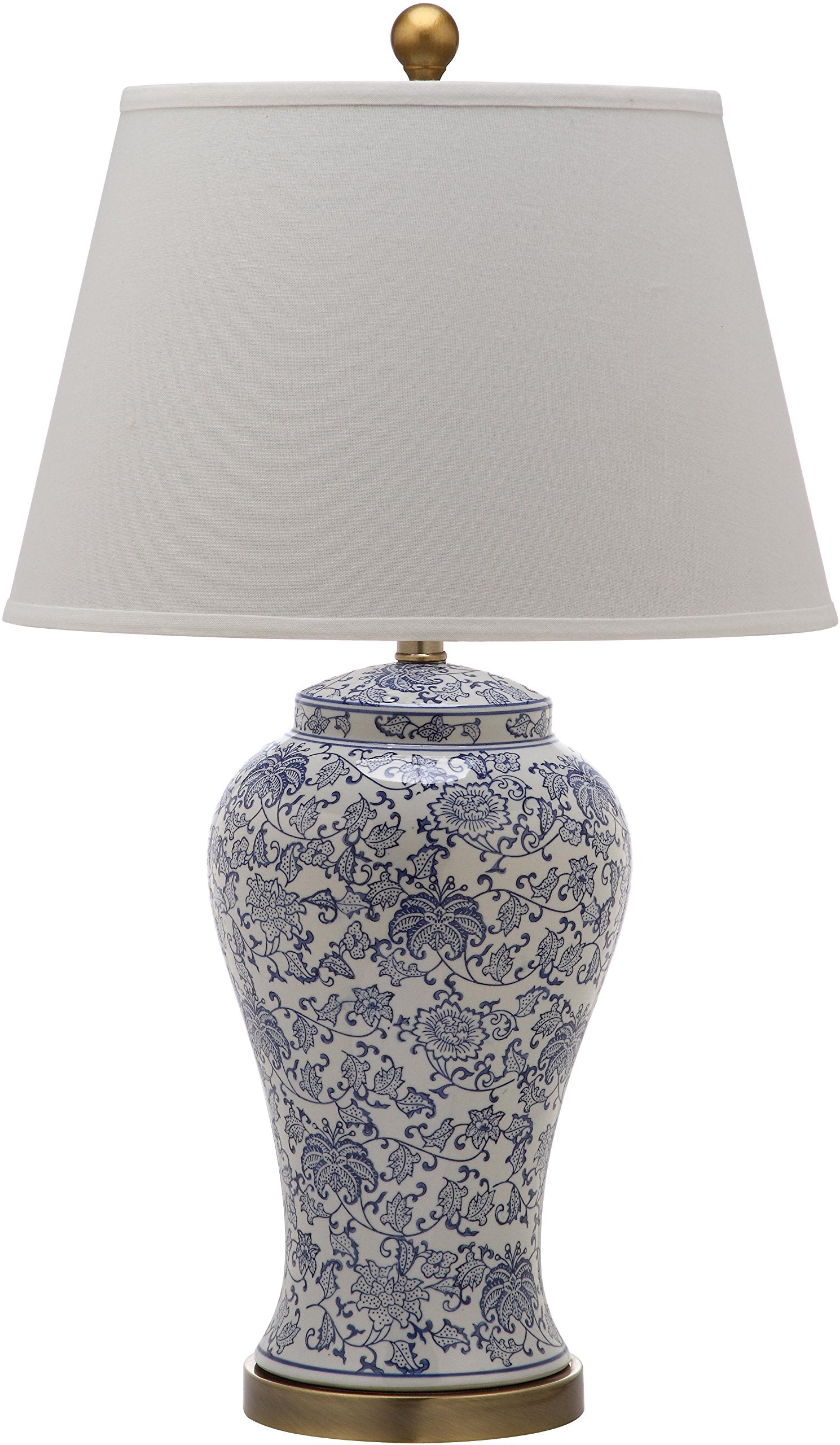 Safavieh Table Lamp Set of 2 - Spring Blossom Multi Floral - 29-inch - Blue/White Ceramic - Model LIT4170B-SET2