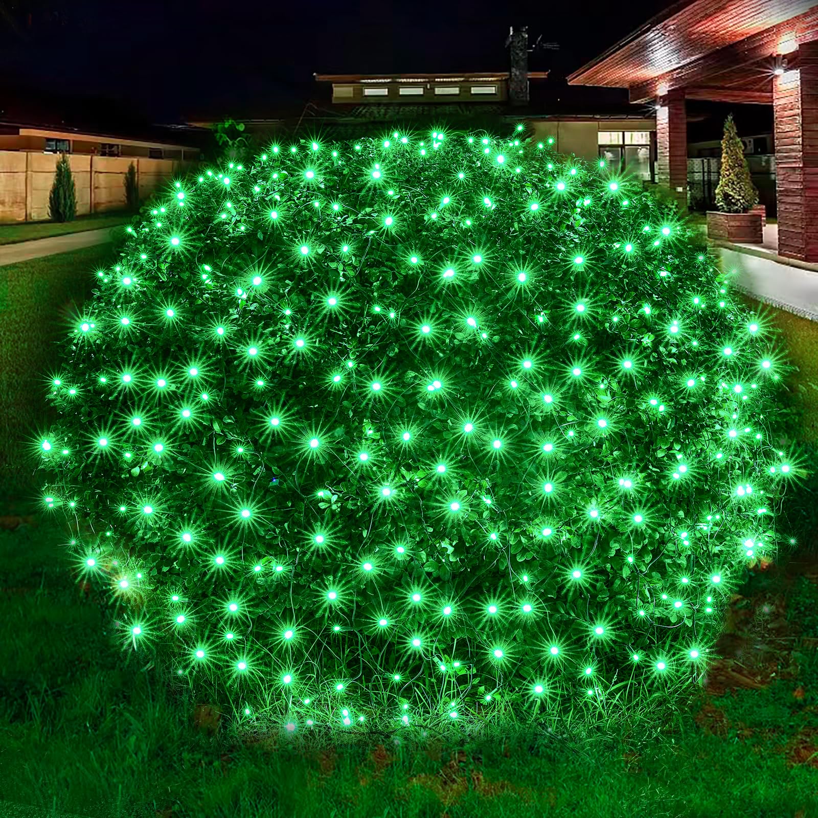 Dirnun LED Christmas Net Lights 160LED Waterproof 5ftx7ft Green Fairy Mesh for Outdoor Indoor Decorations