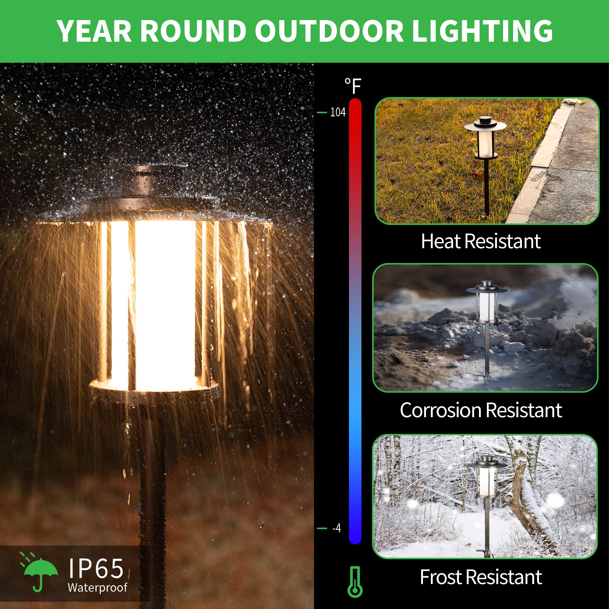Varmtalys Pathway Landscaping Lighting Low Voltage, 5Cct Adjustable Setting Garden Path Light Led 12V, Outdoor Waterproof Walkwa