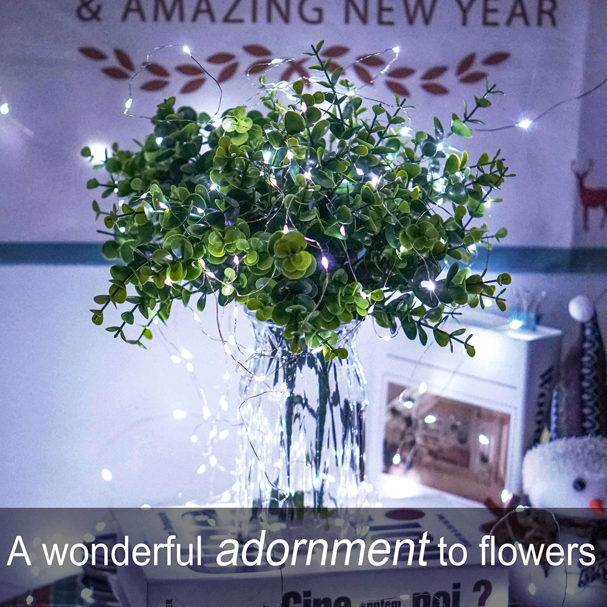 Smilingtown 24 Pack Starry Fairy String Lights, 20 Led Cool White Copper Wire For Decor