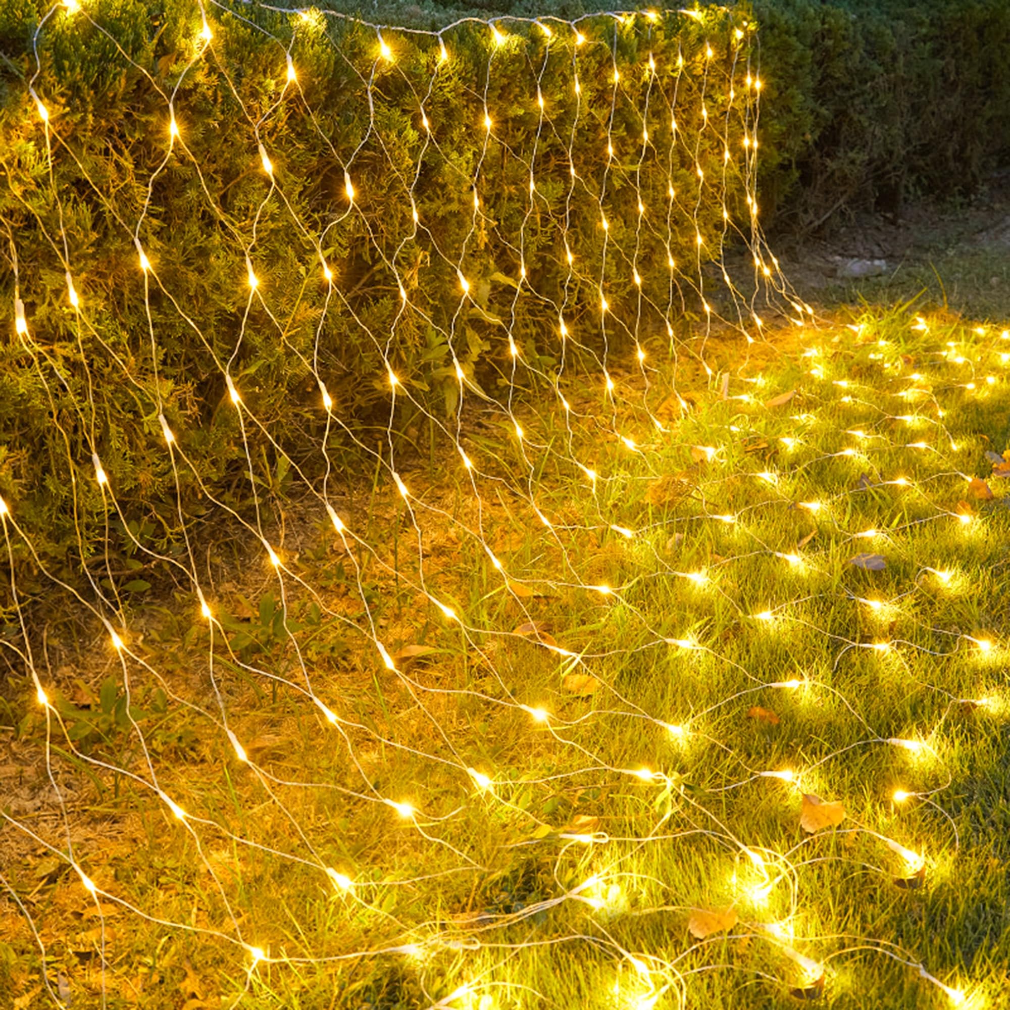 kemooie Outdoor Christmas Net Lights, 360 LED 12FT x5FT Bush Lights, Plug in 8 Twinkle Modes Mesh Lights, Waterproof for Christm