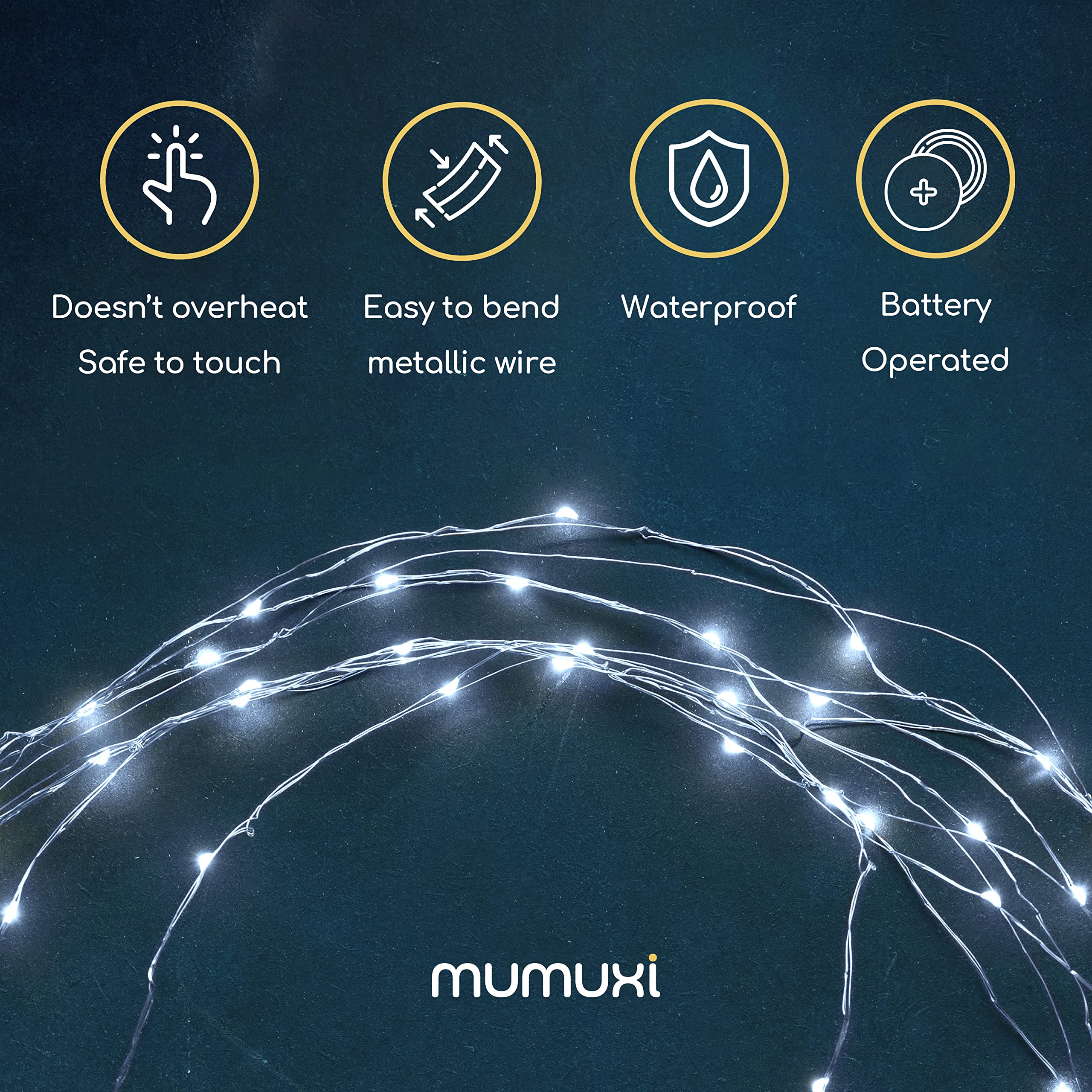 MUMUXI Fairy Lights 12 Pack, 7.2ft Battery Operated String Lights, 20 Mini LEDs, Cool White, Perfect for Weddings and Home Decor