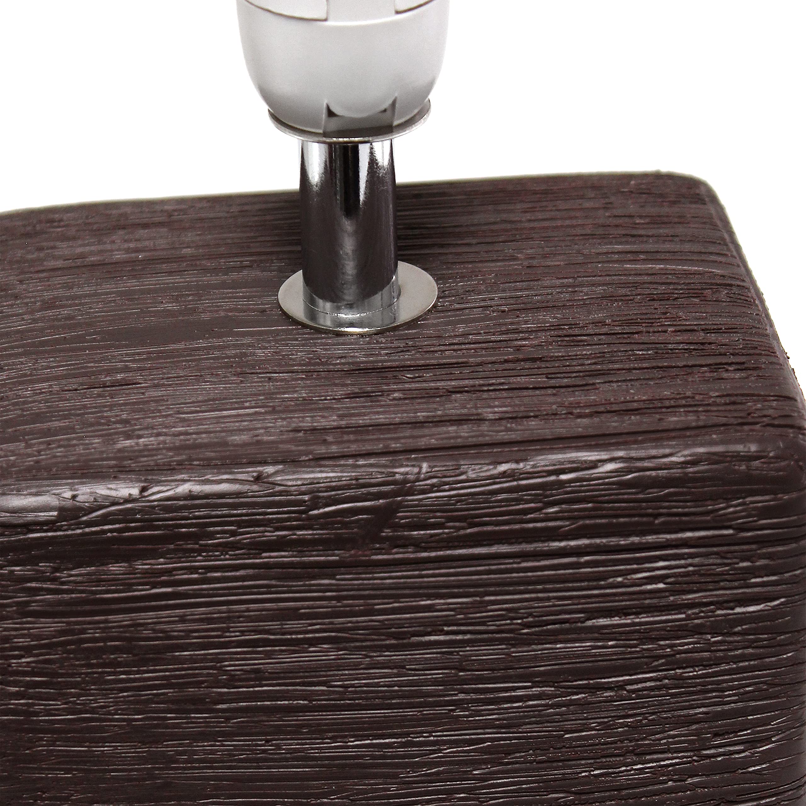 Simple Designs Petite Faux Stone Table Lamp Lt2072-Bwn, Ceramic, Brown With White Shade