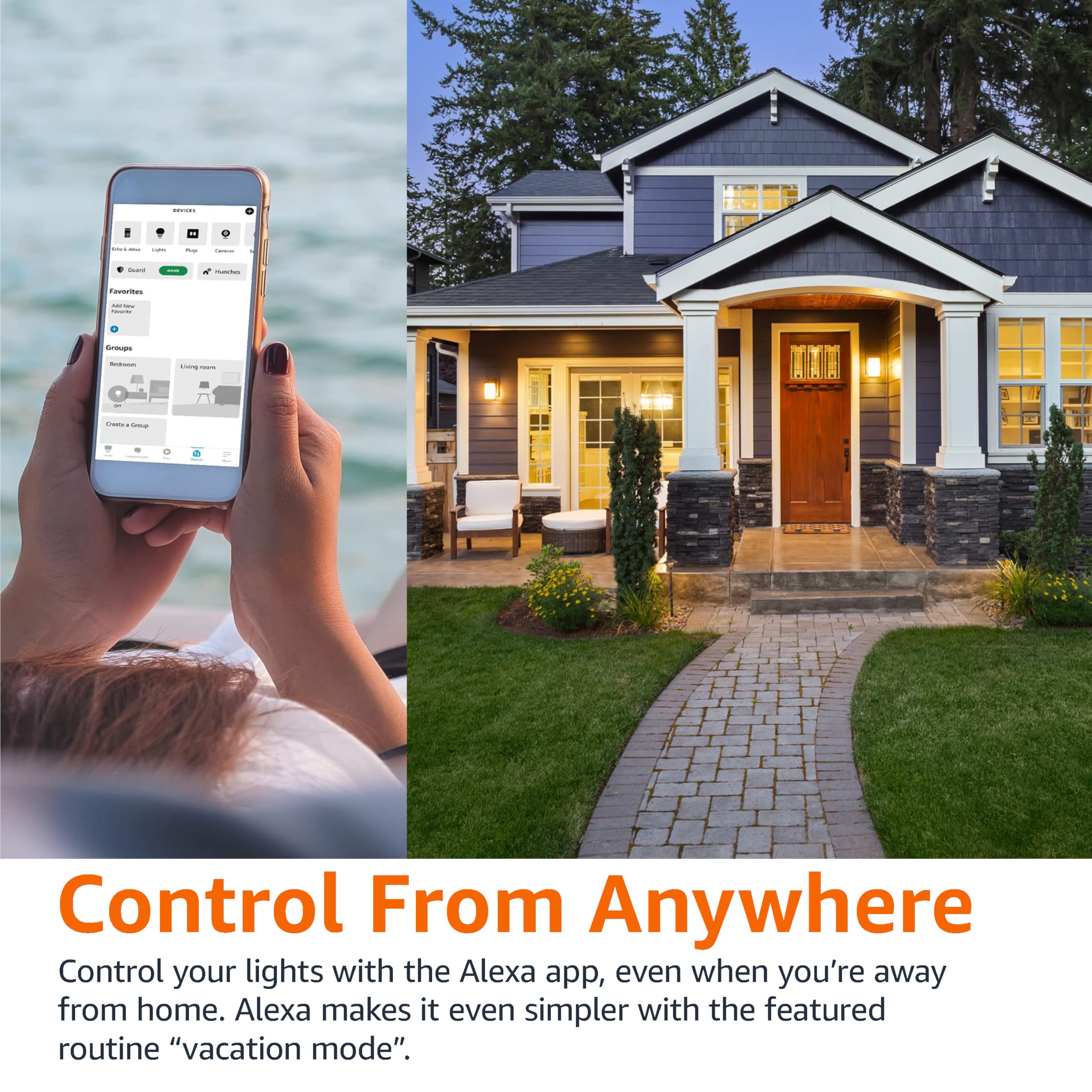 Amazon Basics Smart A19 LED Light Bulb, Dimmable Soft White (2700K), 9W (60W Equivalent), 800LM, Works with Alexa Only, 2.4 GHz