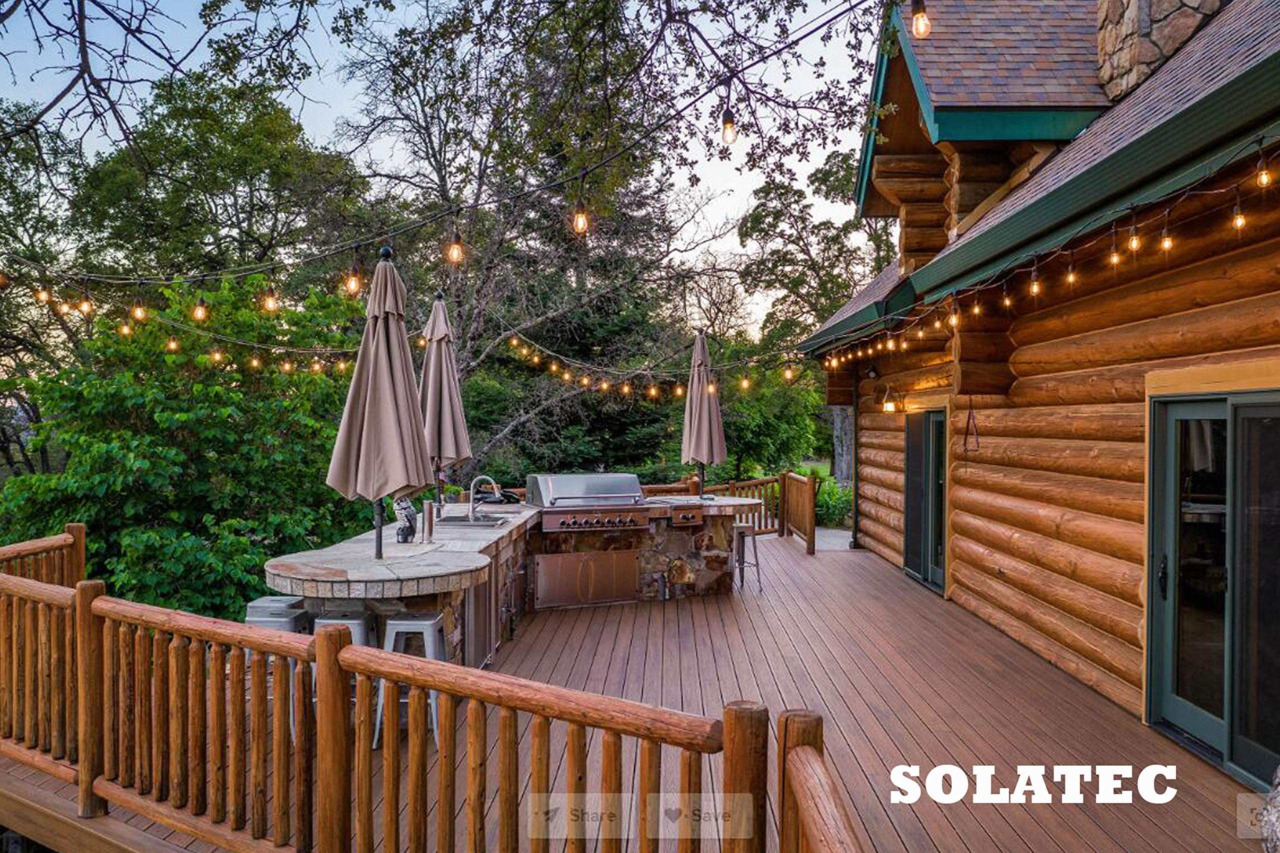 Solatec LED String Lights, 48FT 15 Sockets, Shatterproof, Waterproof, Warm White, Commercial Grade, Model 1