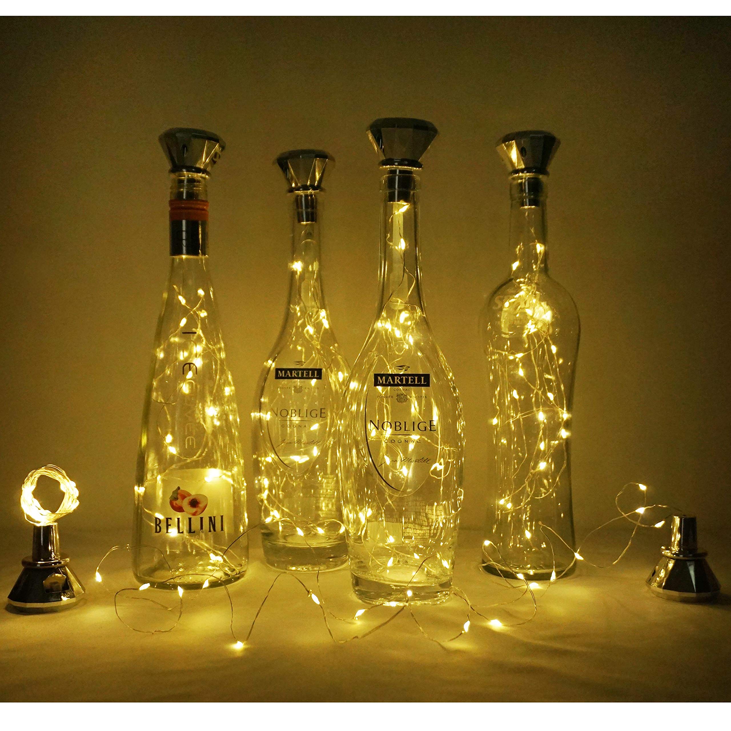 Cynzia Solar Wine Bottle Lights, 6 Pack, 20LED, Waterproof Fairy String Light, Warm White, Model 0e142510-f258-4025-9dac-f75f
