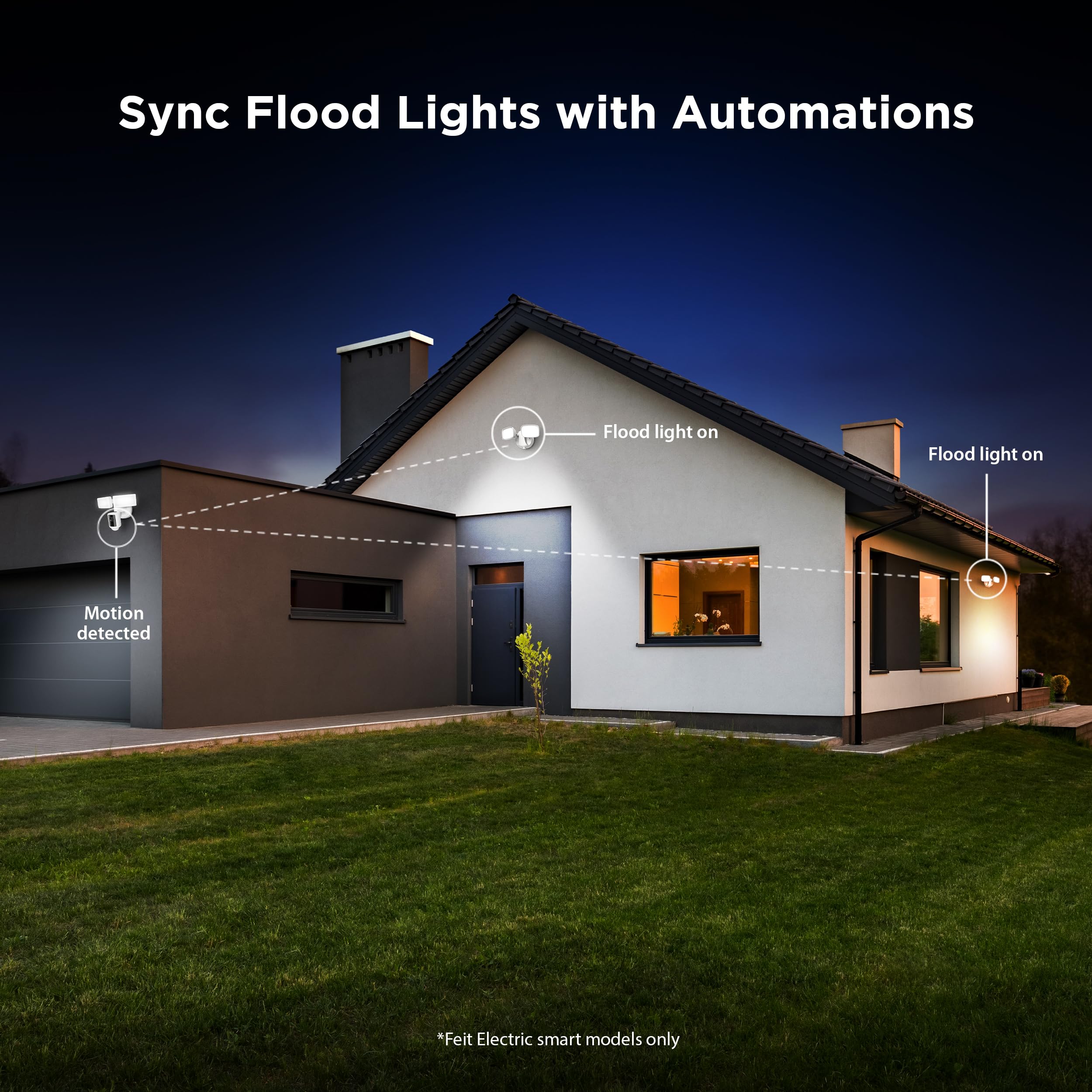 Feit Electric Smart Outdoor Flood Light, 28W LED, Motion Sensor, Dusk to Dawn, Tunable White, Black, Model S9DFL/CCT/MOT/BZ/AG