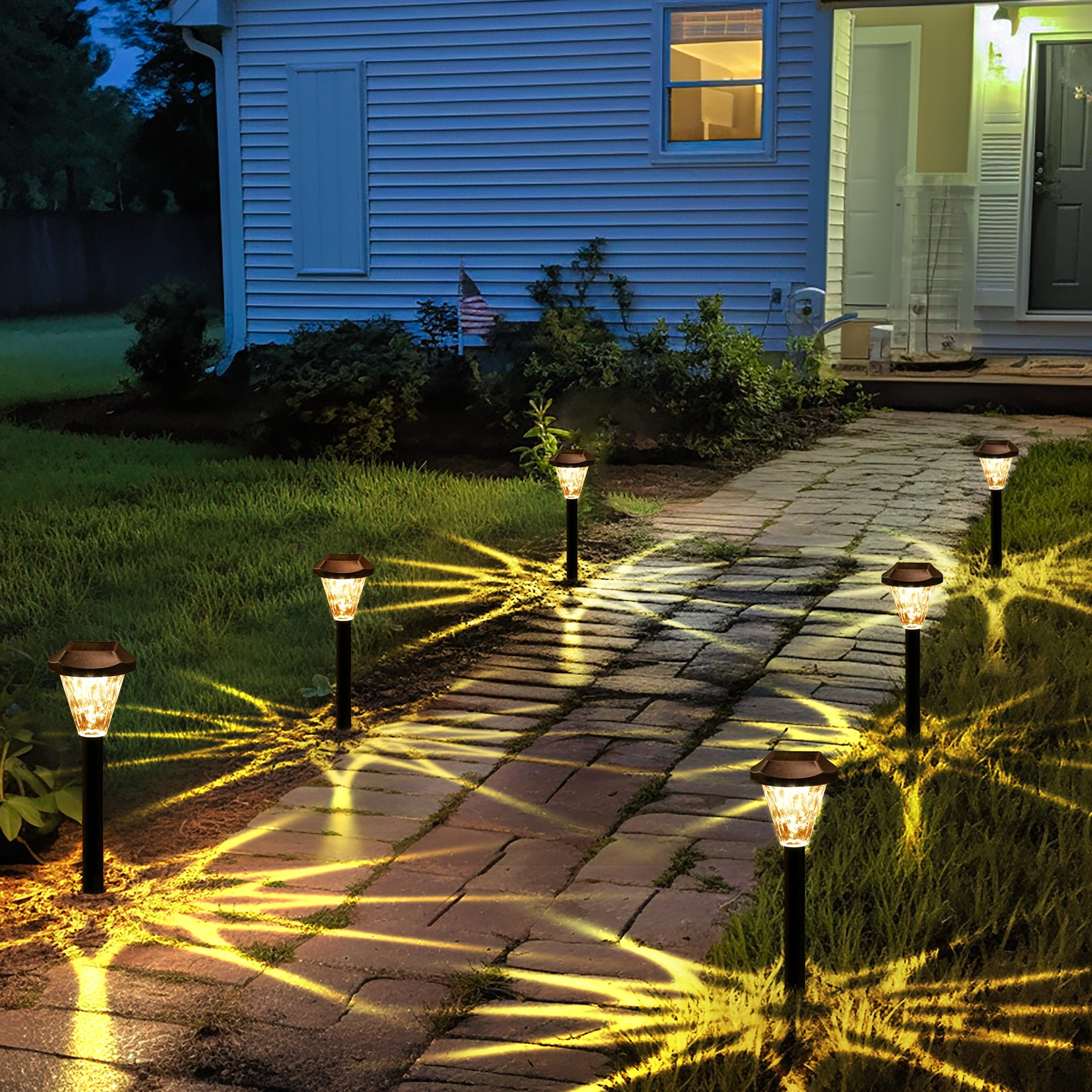 Gigalumi 8 Pack Solar Lights Outdoor Waterproof,New Upgraded Solar Lights For Outside,Solar Garden Lights,Solar Outdoor Lights F