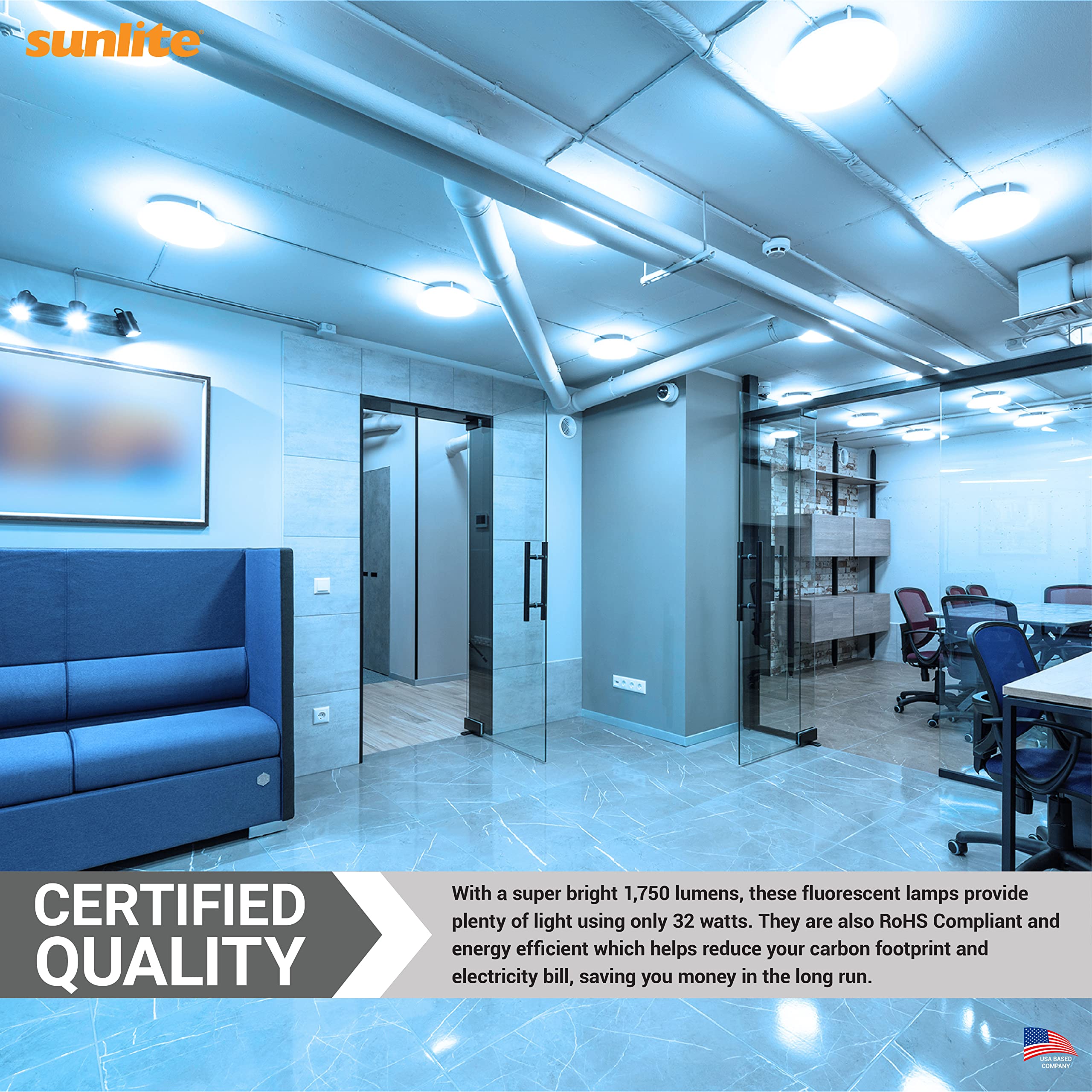 Sunlite 05039 FC12T9/DL T9 Round Fluorescent Circline Lamp, 32 Watts, 1750 Lumens, 6500K Daylight, RoHS Compliant, G10Q 4-Pin Ba