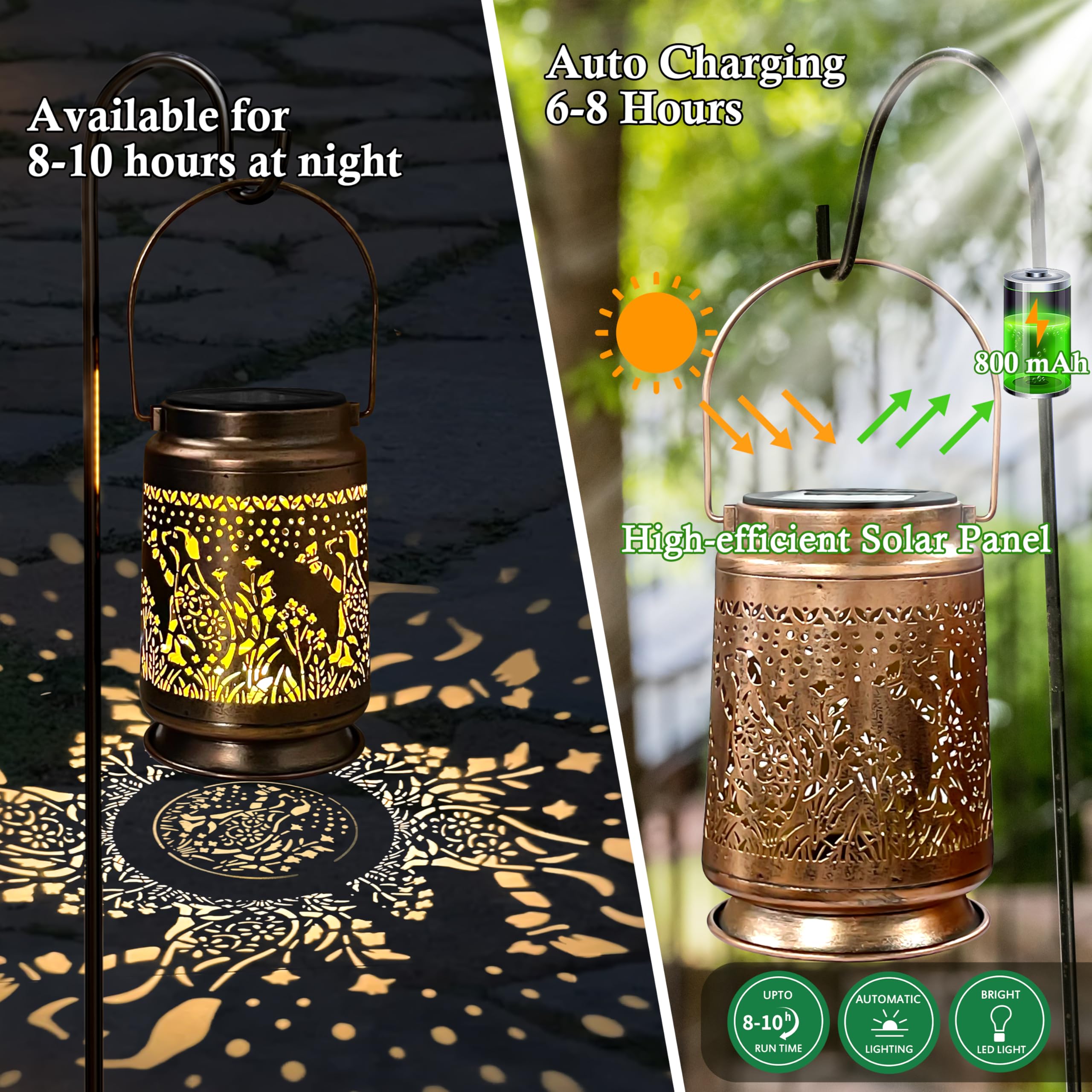 Ky&Bosam Solar Lanterns Pet Dog Memorial Lantern Outdoor Waterproof Metal Solar Light Dog Memorial Gifts, Pet Loss, Pet Sympathy
