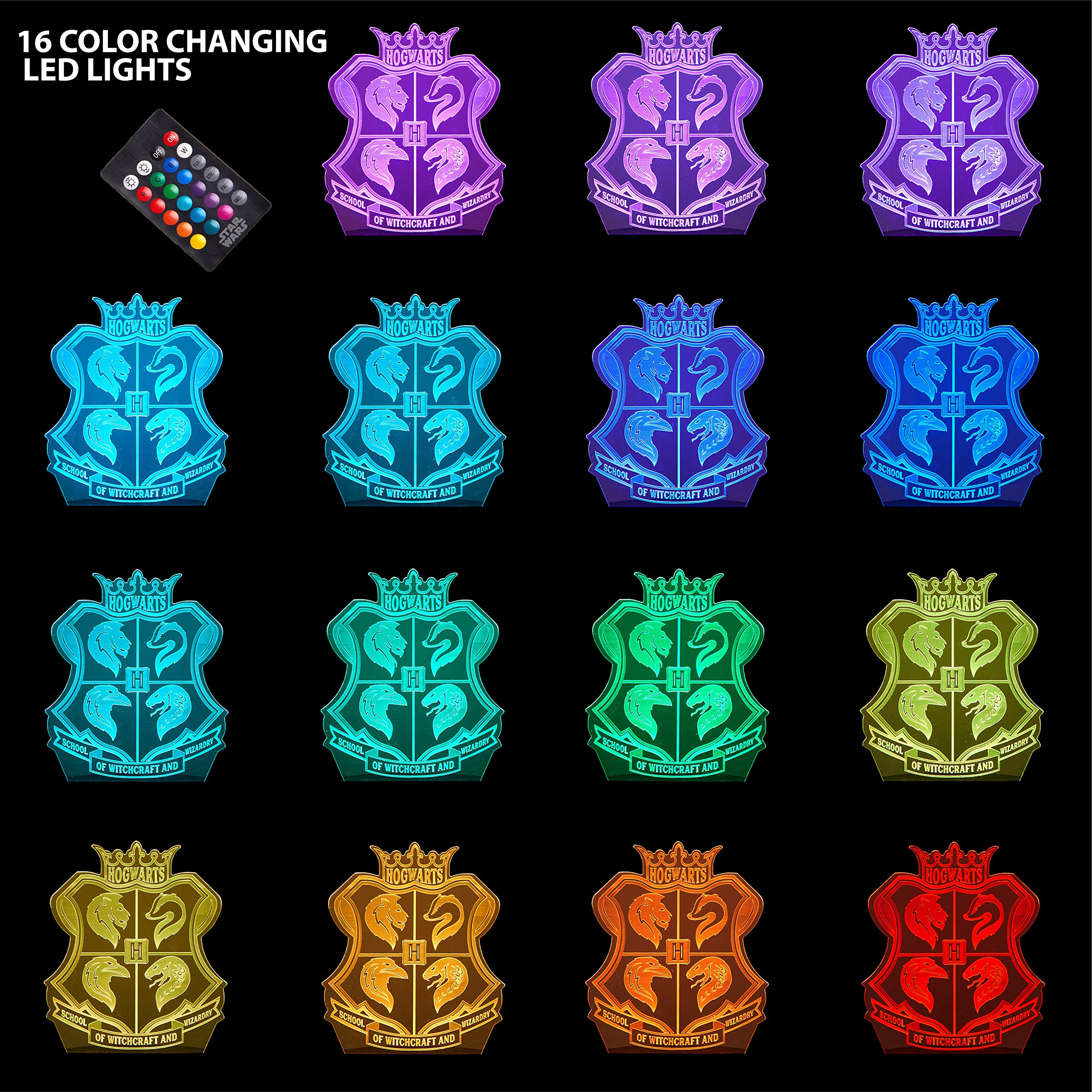 Idea Nuova 3D Acrylic LED Illusion Lamp, Harry Potter Model NK371942, Color: Harry Potter