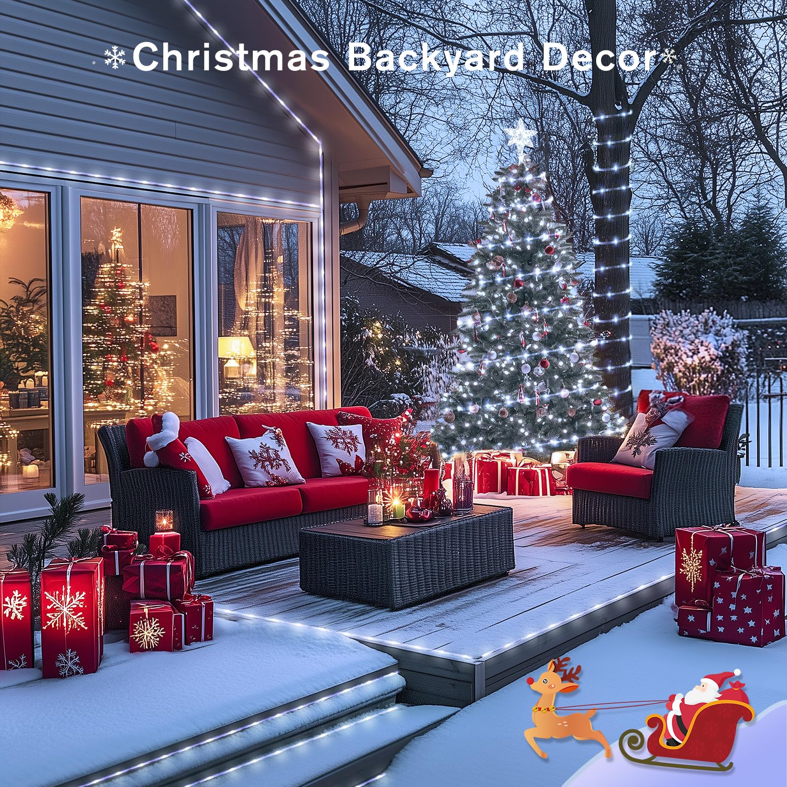 Jmexsuss 200 Led White Rope Lights Plug In, Valentines Day Lights Outdoor Waterproof, 66 Ft White String Lights Indoor For Christmas Tree Wedding Garden Porch Decor