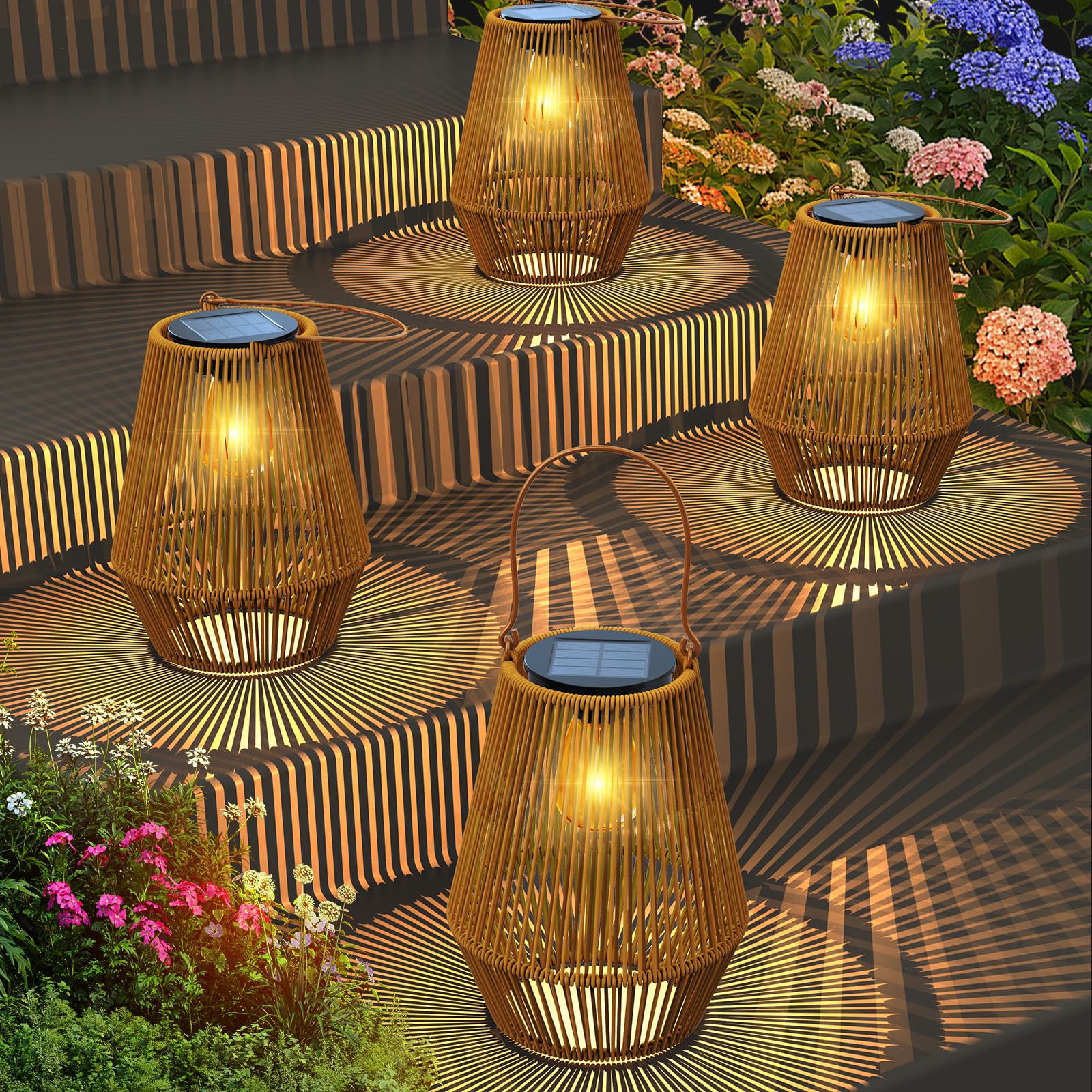 Solar Lanterns, KagoLing Solar Lanterns Outdoor Waterproof Solar Lights for Outside Hanging Solar Lights Outdoor Solar Lamp Ligh