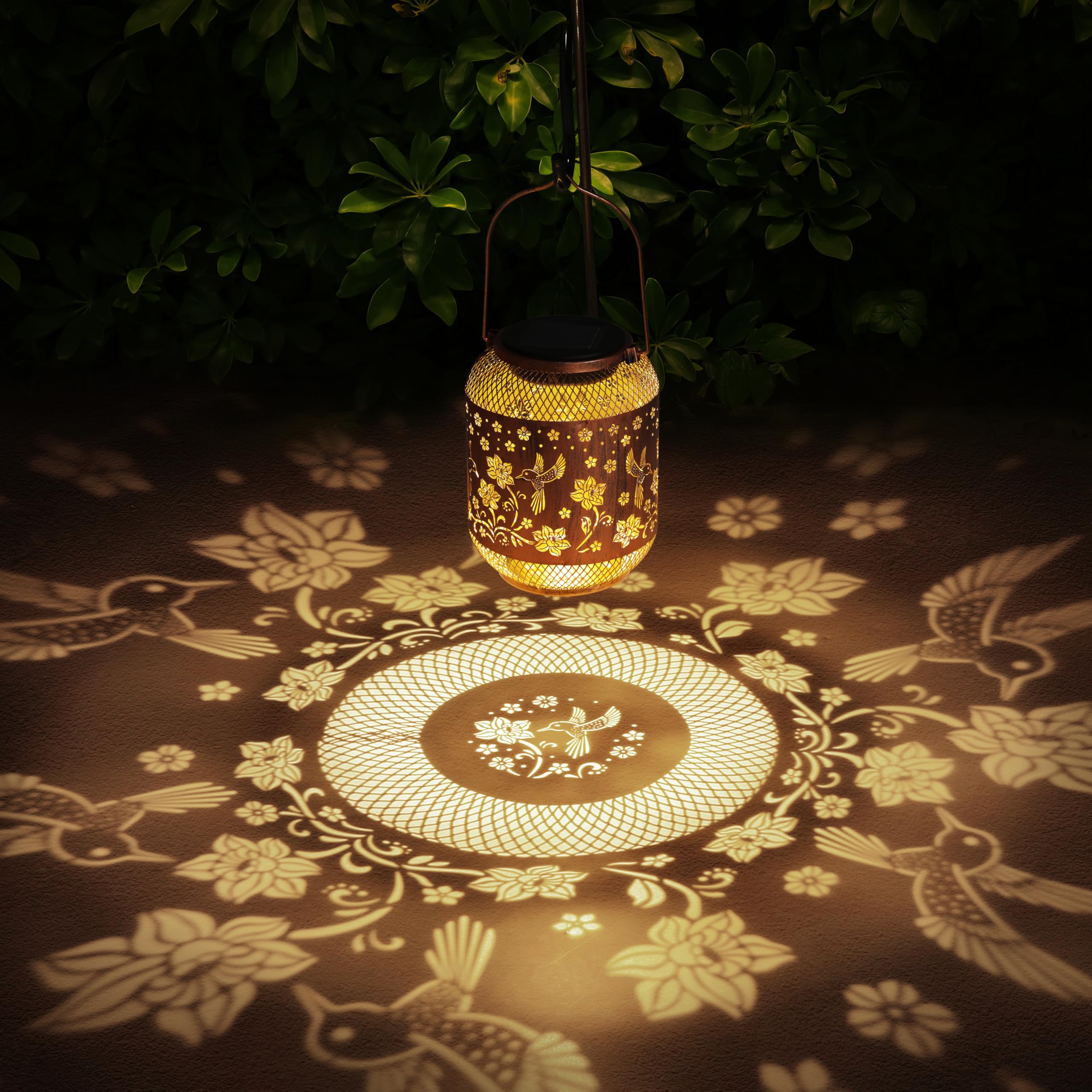 Aitenisen 2 Pack Bronze Hummingbird Solar Lanterns - Waterproof Garden Decor For Outdoor Spaces