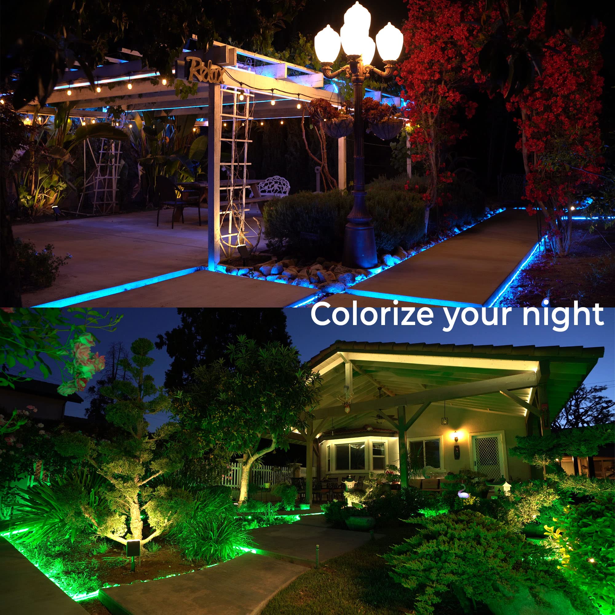 Wyzworks Led Strip Lights, 100 Ft Flat Smd 5050, Waterproof 16 Colors Multi Modes Color Changing Permanent Outdoor Exterior Heavy Duty Flexible Shell Rope Lighting Dimmable W/ 2 Remotes, Etl Certified