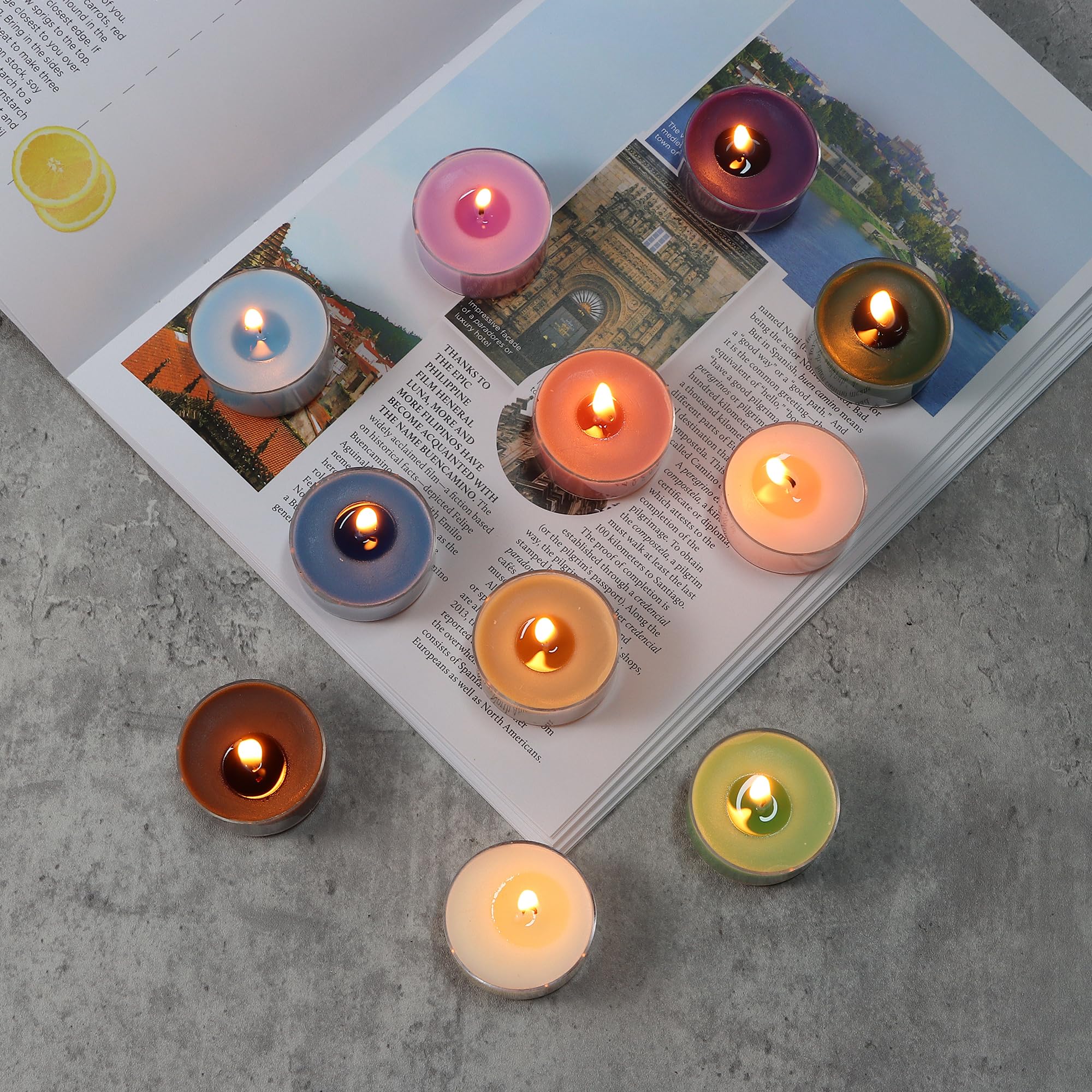 Linegohts Assorted Scented Tea Light Candles - 4Pcs Soy Wax, 4 Hours Burn Time, Perfect For Weddings, ValentineS Day, And Parties