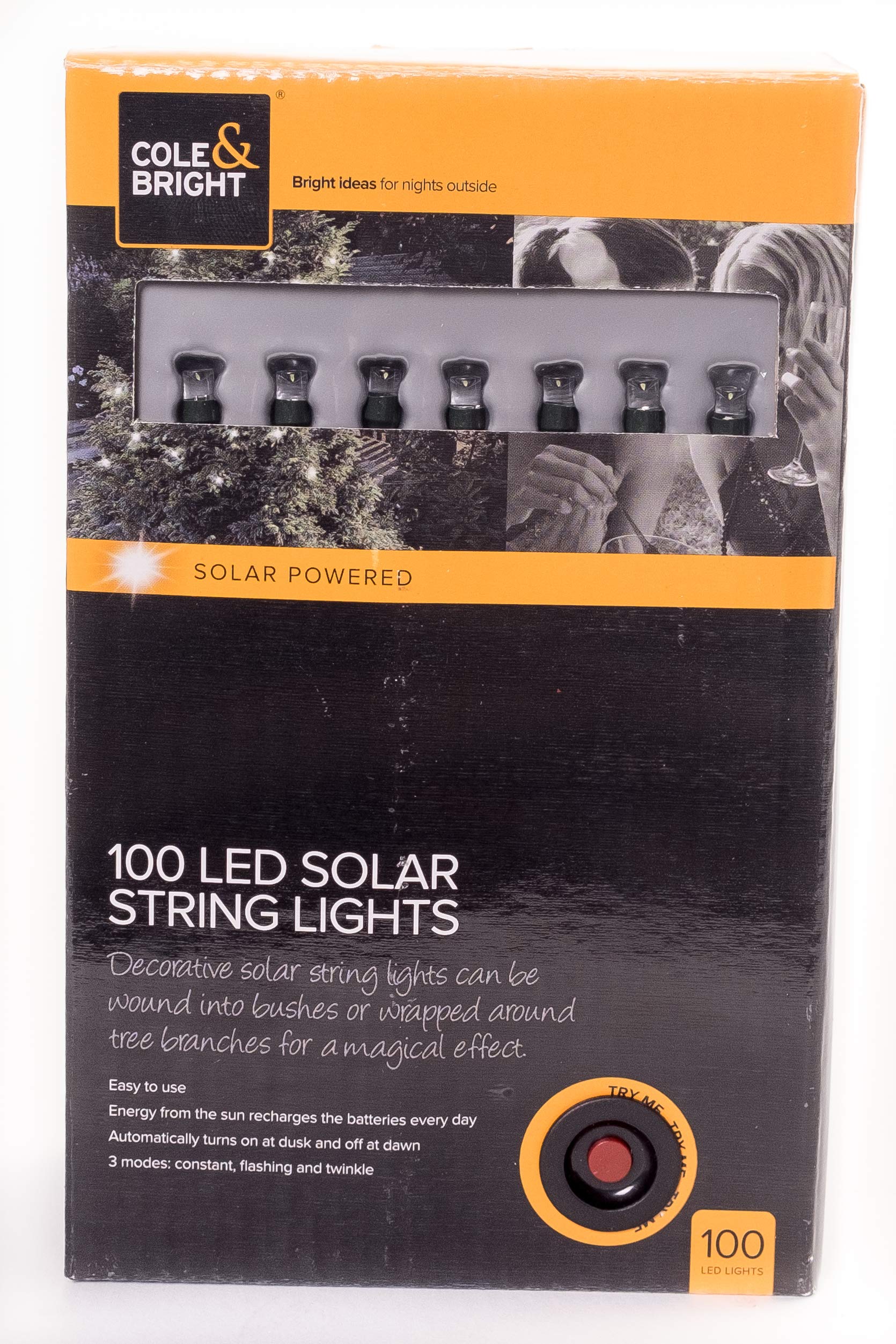Cole & Bright 6741-100Count Solar Led String Lights