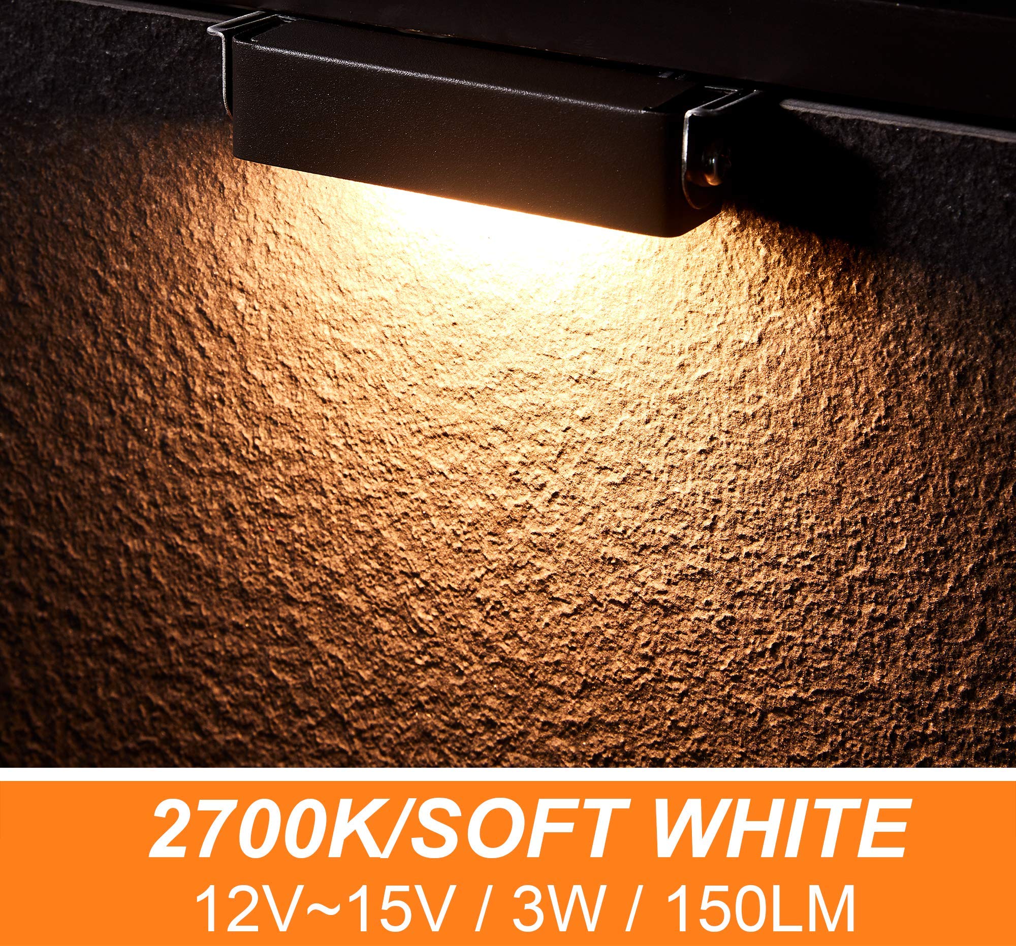 CLOUDY BAY 4 Inch Low Voltage Hardscape Lighting Paver Light, IP65 Waterproof, 3W, 2700K Soft White, Aluminum, 6 Pack