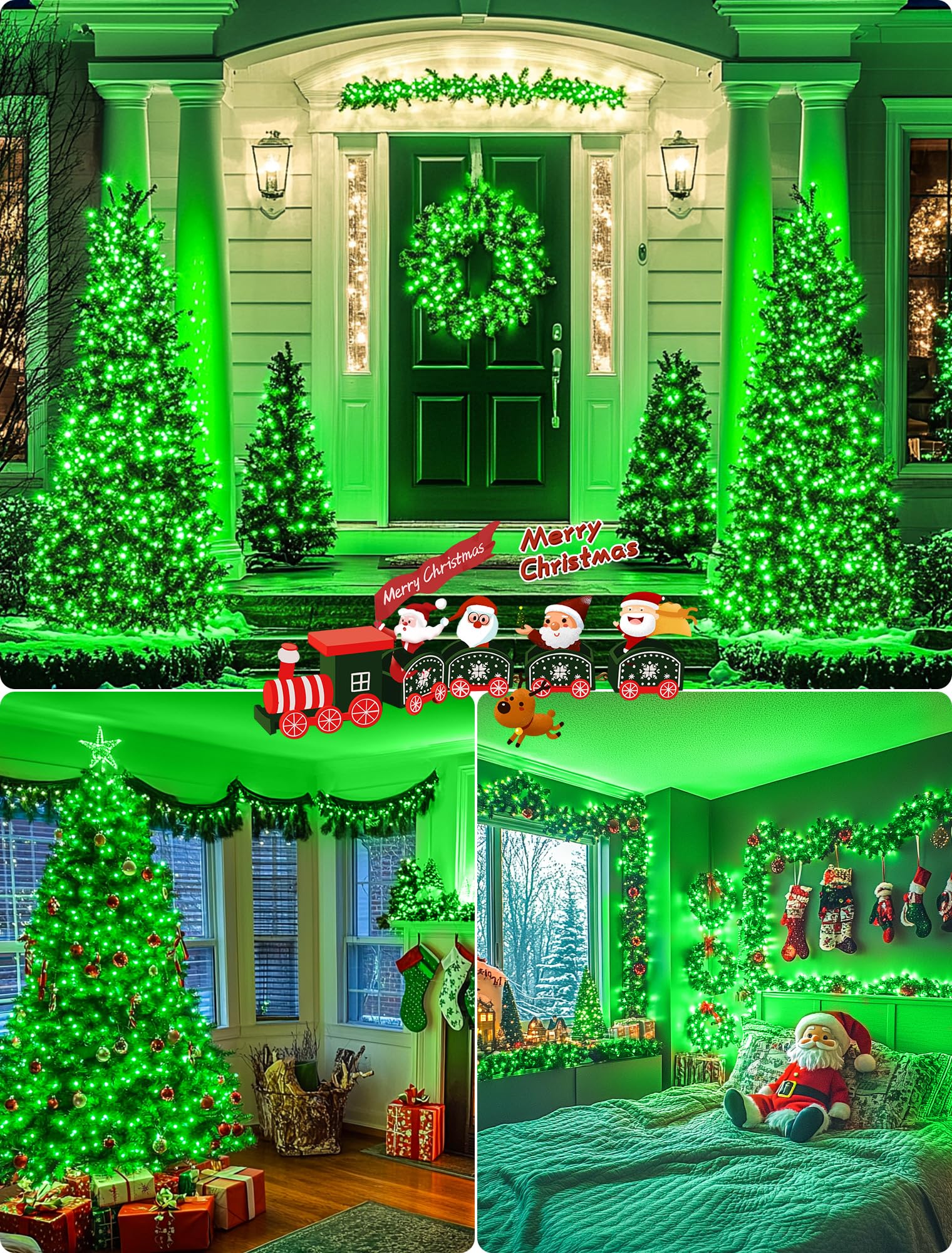 Hopolon St. PatrickS Day String Lights 2 Pack 13Ft 50Count Green Mini Lights White Wire Incandescent Christmas Tree Lights Connectable For Indoor Outdoor Holiday Patio Party Home Decorations