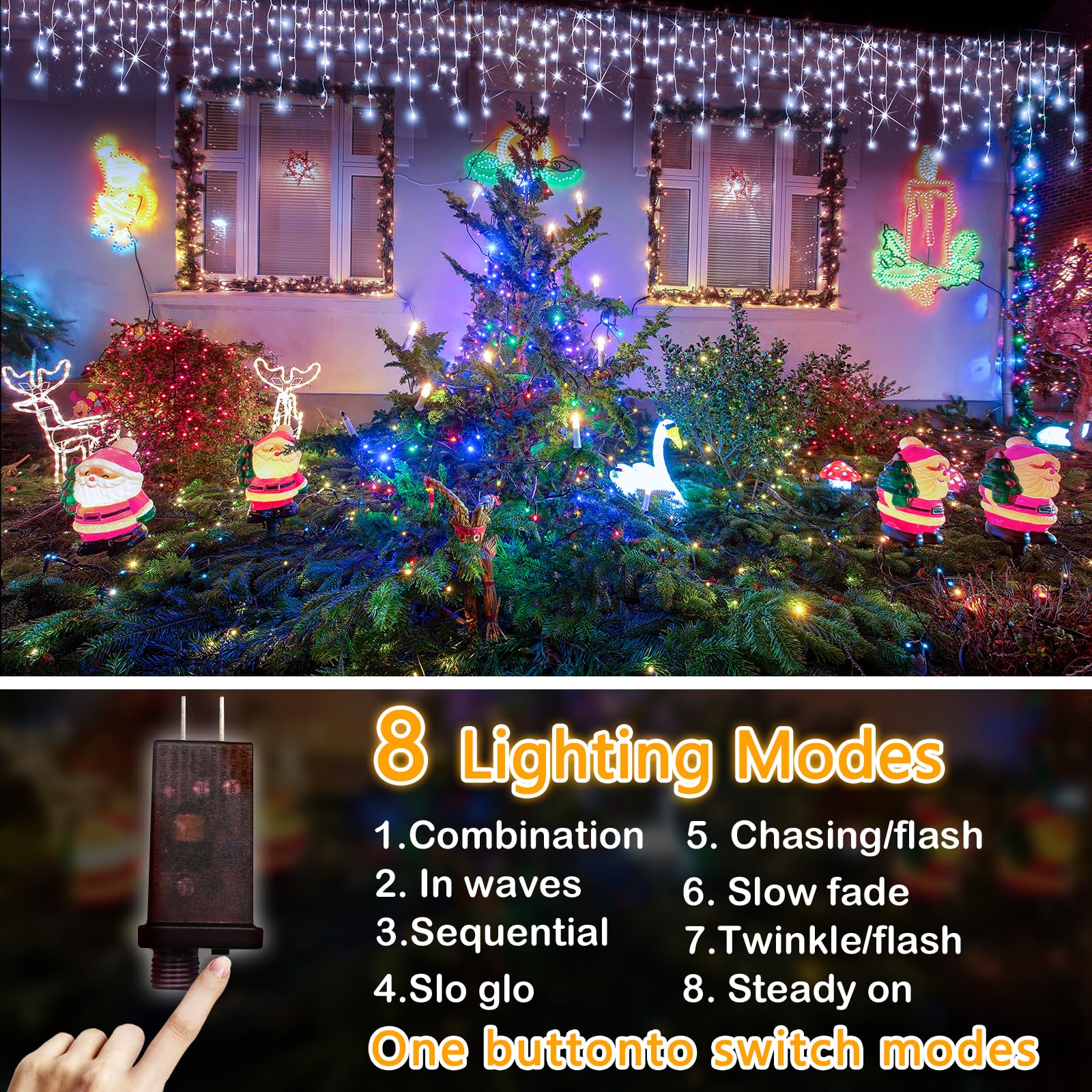 Flvoecn 98Ft 960Led Christmas Lights Waterproof 8 Modes Christmas Lights Outdoor Decoration With Memory And Timer Hanging Fairy