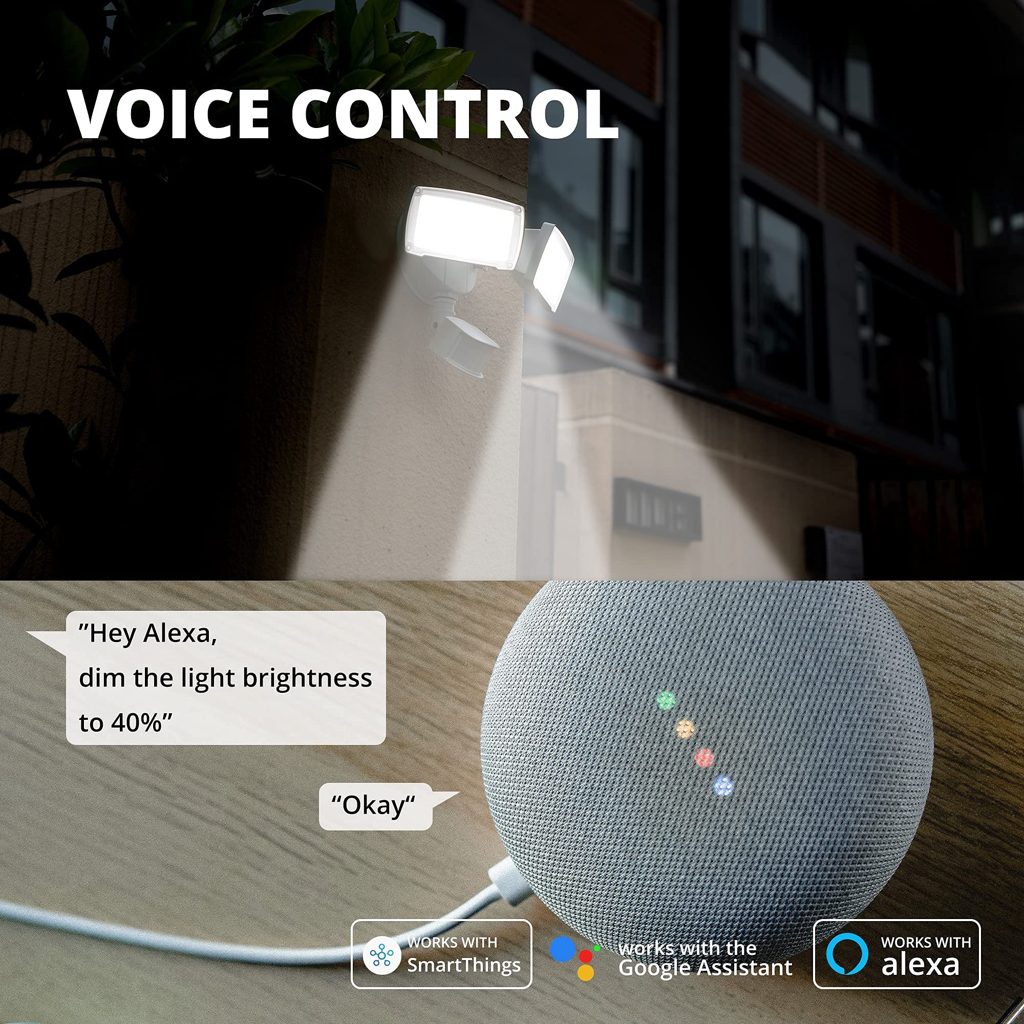 Ume Smart Wifi Led Security Light, Motion Sensor, 3000Lm, Works With Alexa/Google, Waterproof