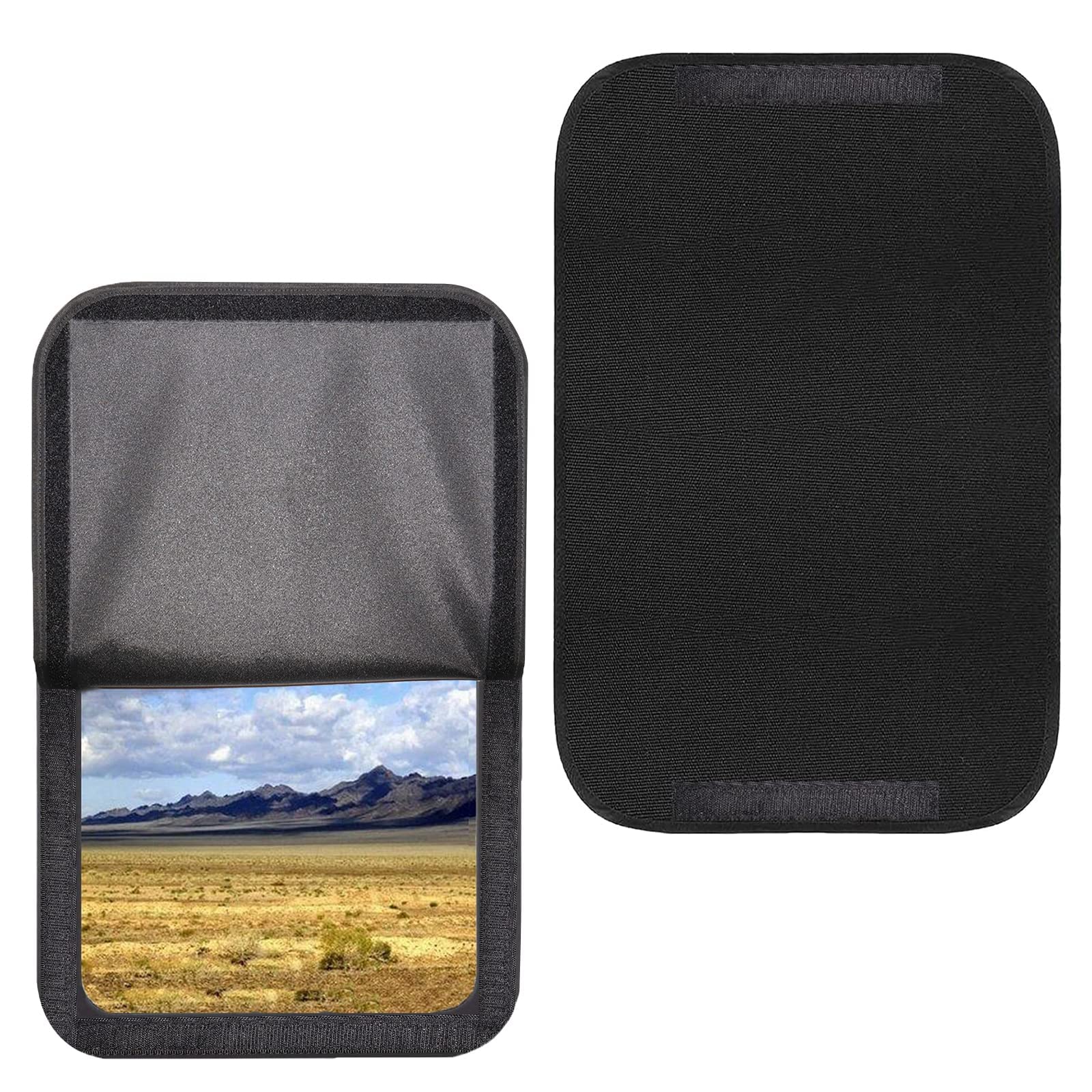 Ataqus RV Door Window Shade Cover, Polyester Sunshade Privacy Screen, 16 x 24.75 inches, Black, Model YK002