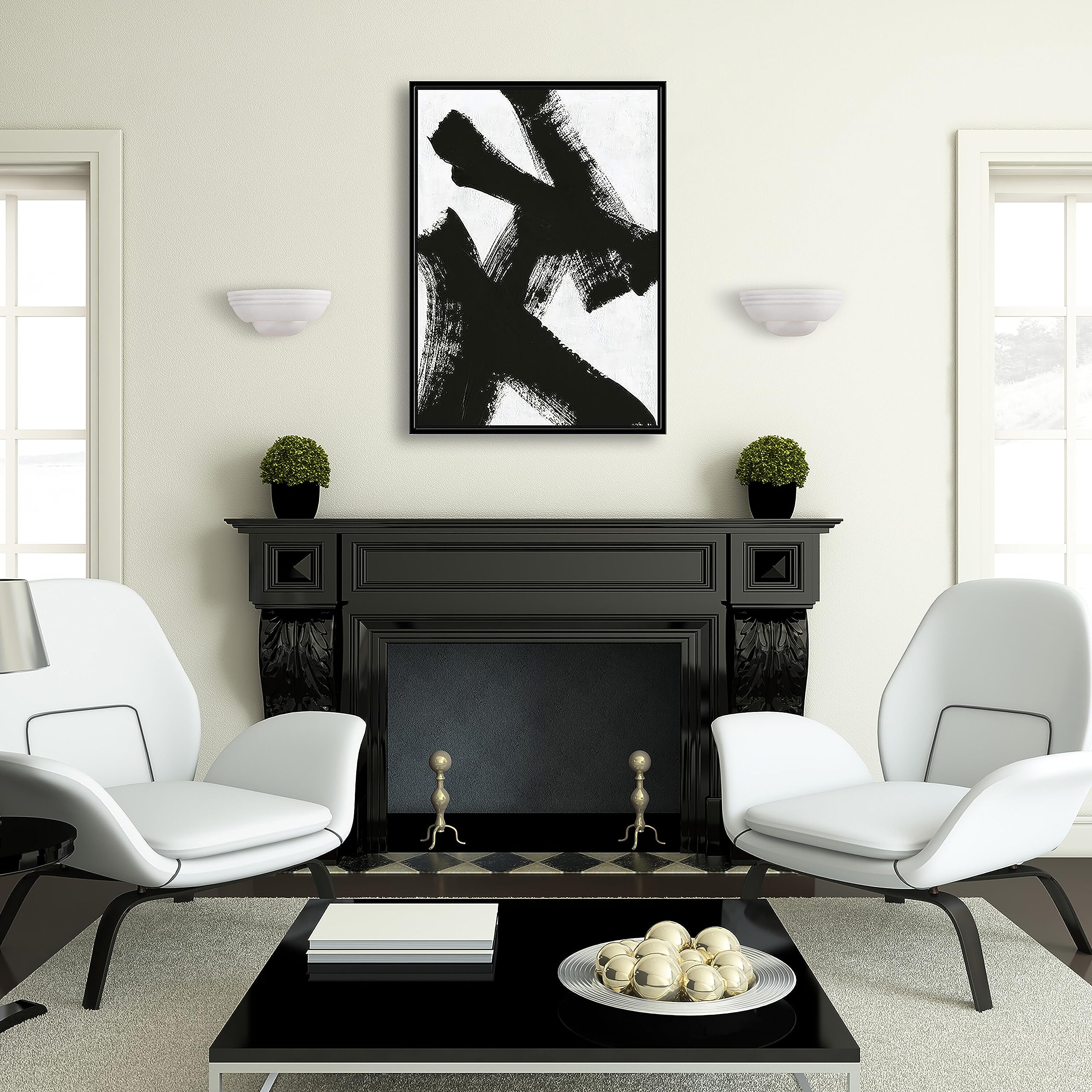 Designers Fountain 1-Light Contemporary Wall Sconce, 12.5 in, Paintable Ceramic White Shade, Model 6030-WH