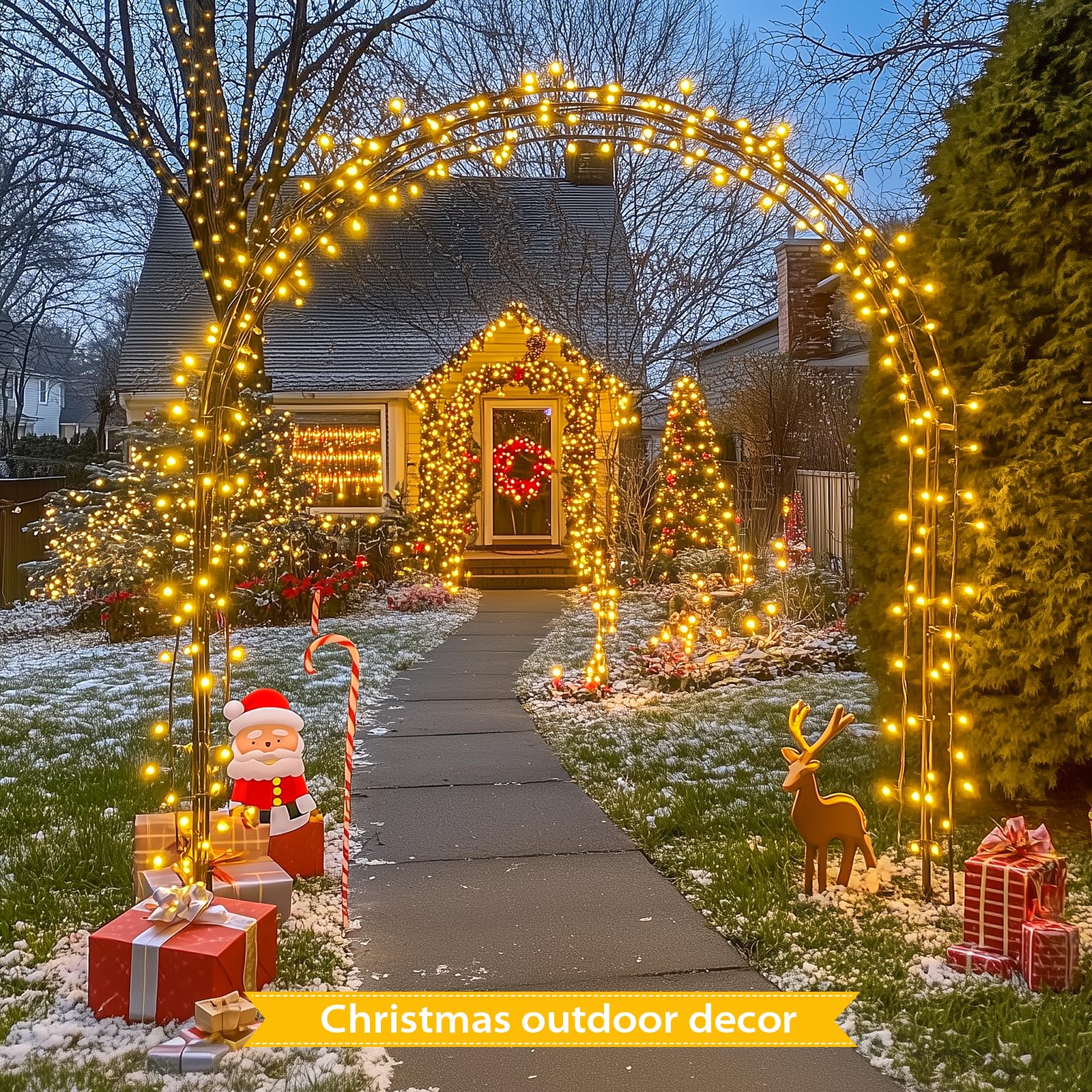 Jmexsuss 66Ft 200 Led Warm White Christmas Lights, Indoor/Outdoor Twinkle String Lights, Model Exs-S-0200