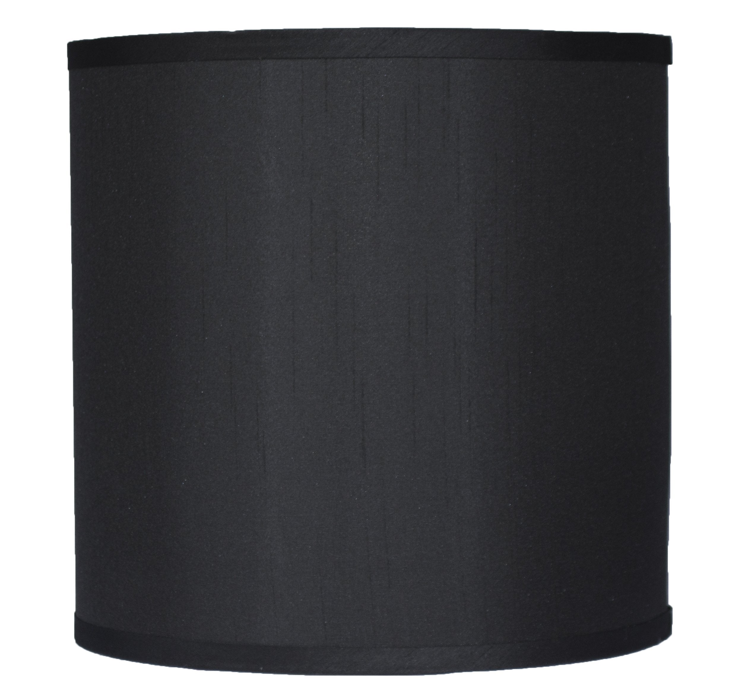 Urbanest Faux Silk Drum Lampshade, 10inx10inx10in, Black, Spider Fitter