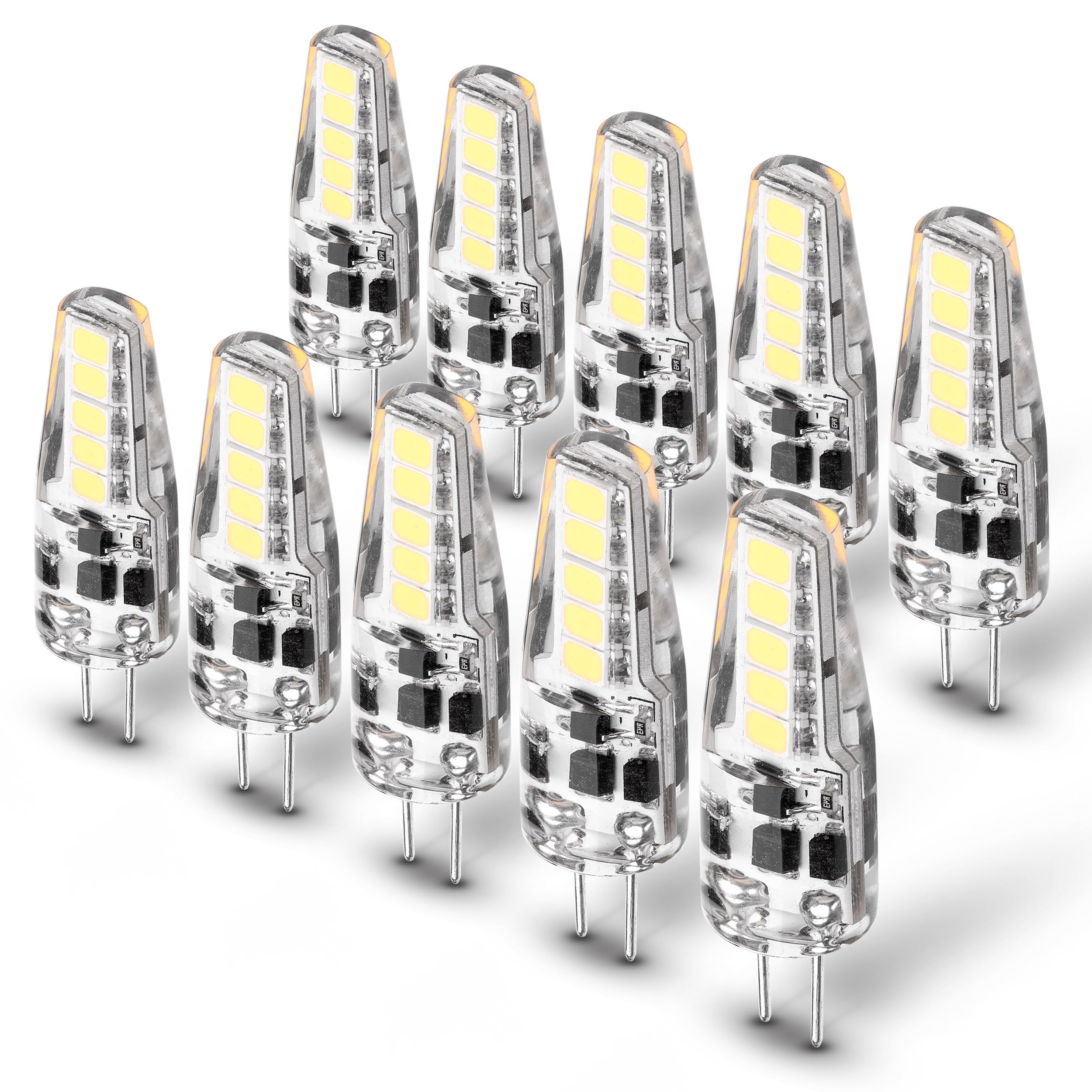 Xyanmc G4 Led Light Bulb 2W Equivalent To Halogen Bulb 20W-30W T3 Jc Type Bi-Pin G4 Base Ac Dc 12V-24V 250Lm Daylight White 6000