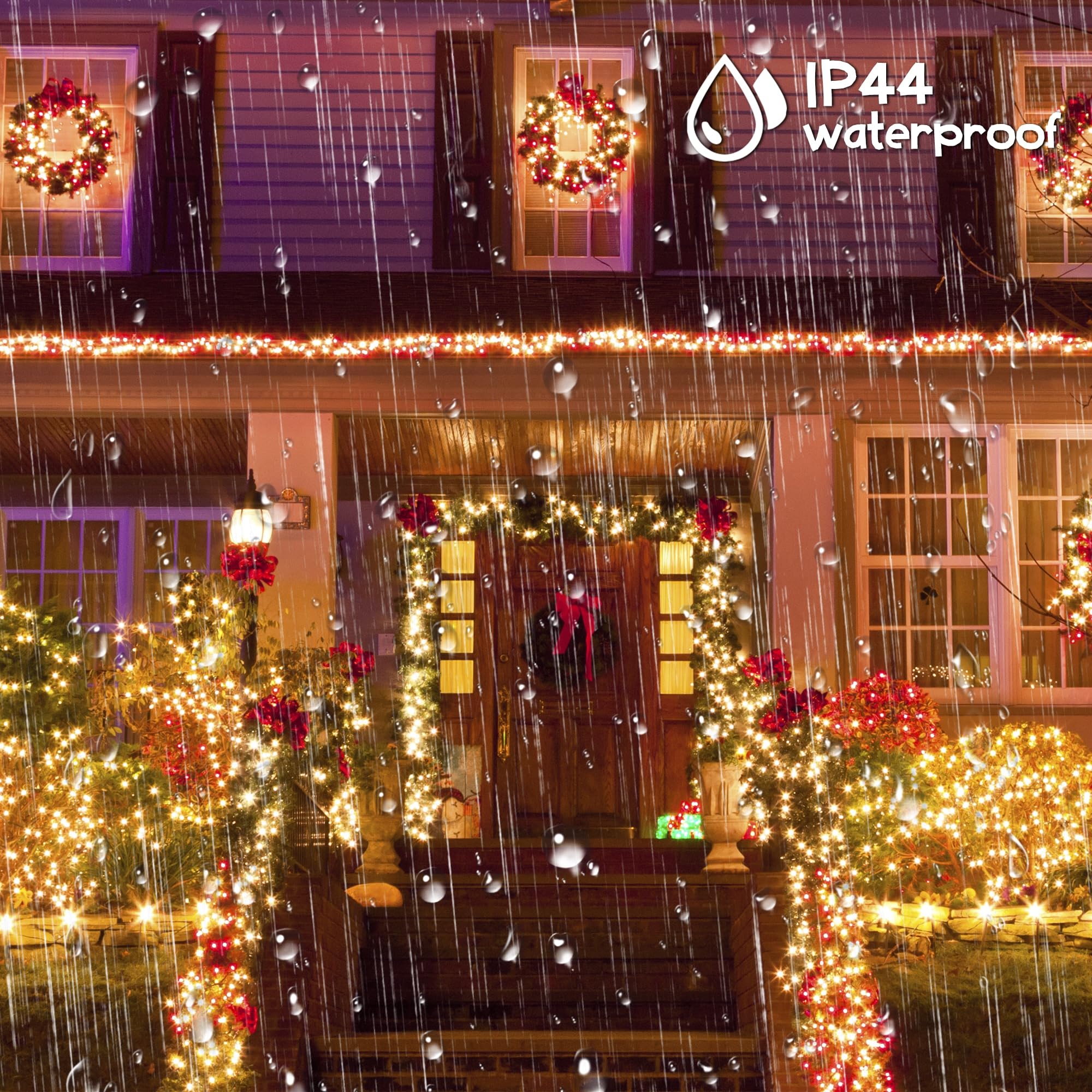 weillsnow LED Christmas Lights 164FT 500 Waterproof Twinkle Warm White HB-500COI