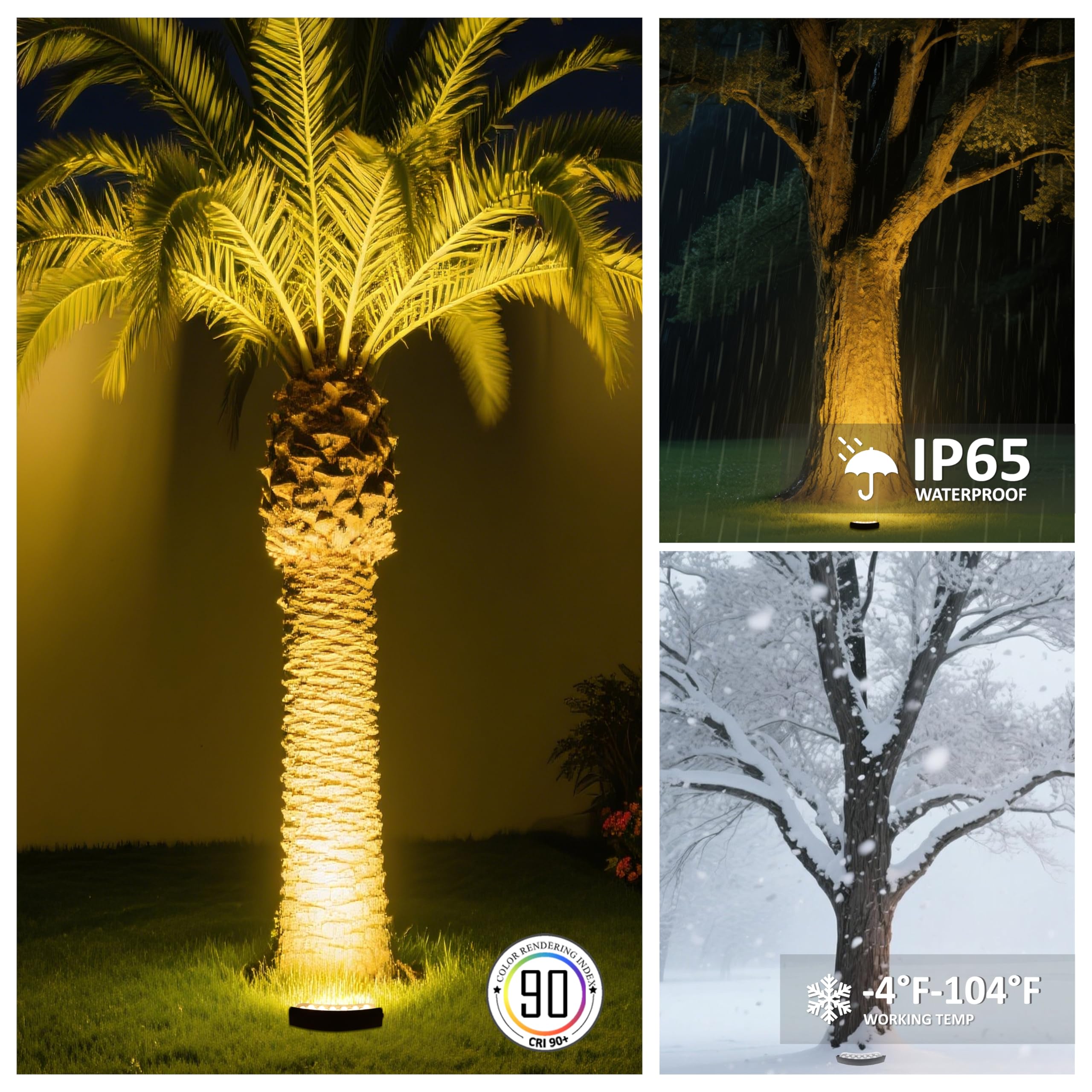 EZlumify 9W Low Voltage Flood Lights, 6-Pack, Aluminum, Black, 2000K LED Uplighting for Outdoor Use, Model EL-S51