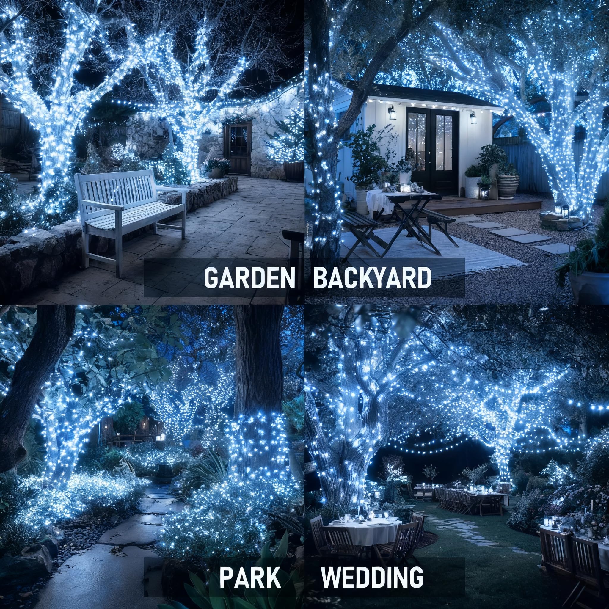 Tw Shine Christmas Lights  600 Led 196Ft Christmas String Lights Plug-In With 8 Modes Timer And Remote  Waterproof Outdoor Decorations For Bedroom Wedding Party Yard Tree Decor  White