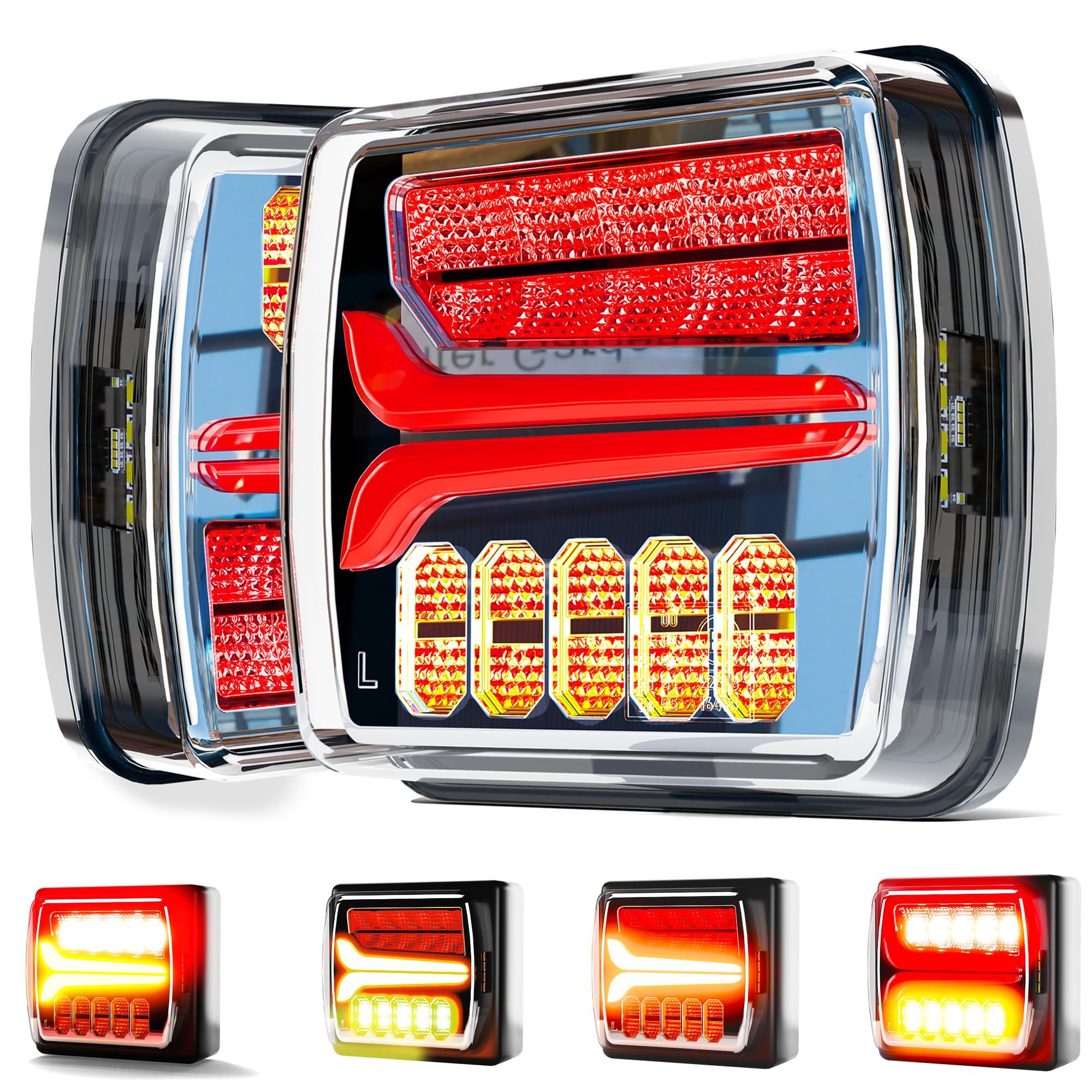 Ciascy 2PCS Magnetic Wireless LED Trailer Lights Kit, Turn Brake Parking Lights, Model Cia-WL-Taillight-T033S, LED