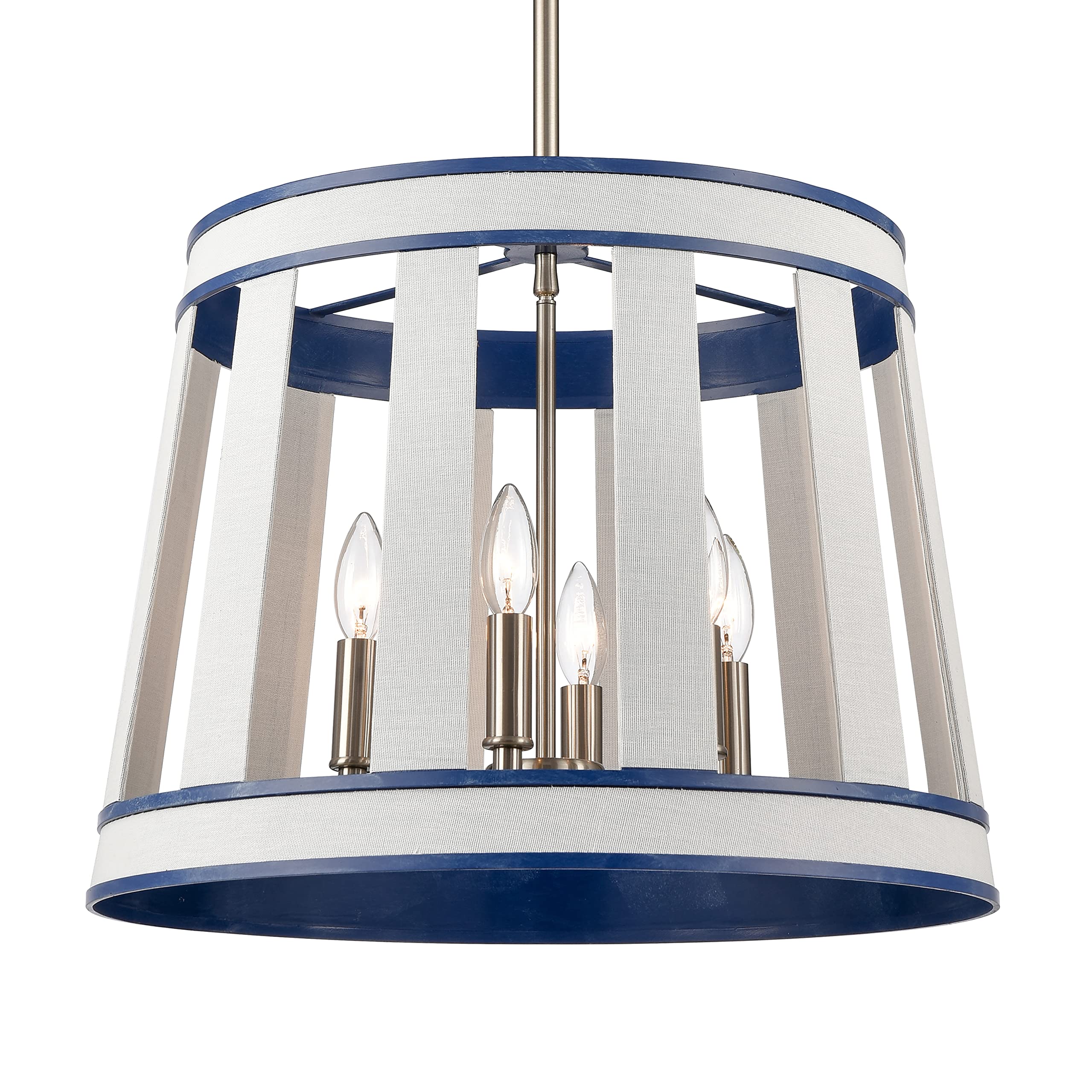 Elk Home Ocean Blue Burlap 6-Light Pendant, Metal Shade, Transitional Style, 20W X 20D X 16