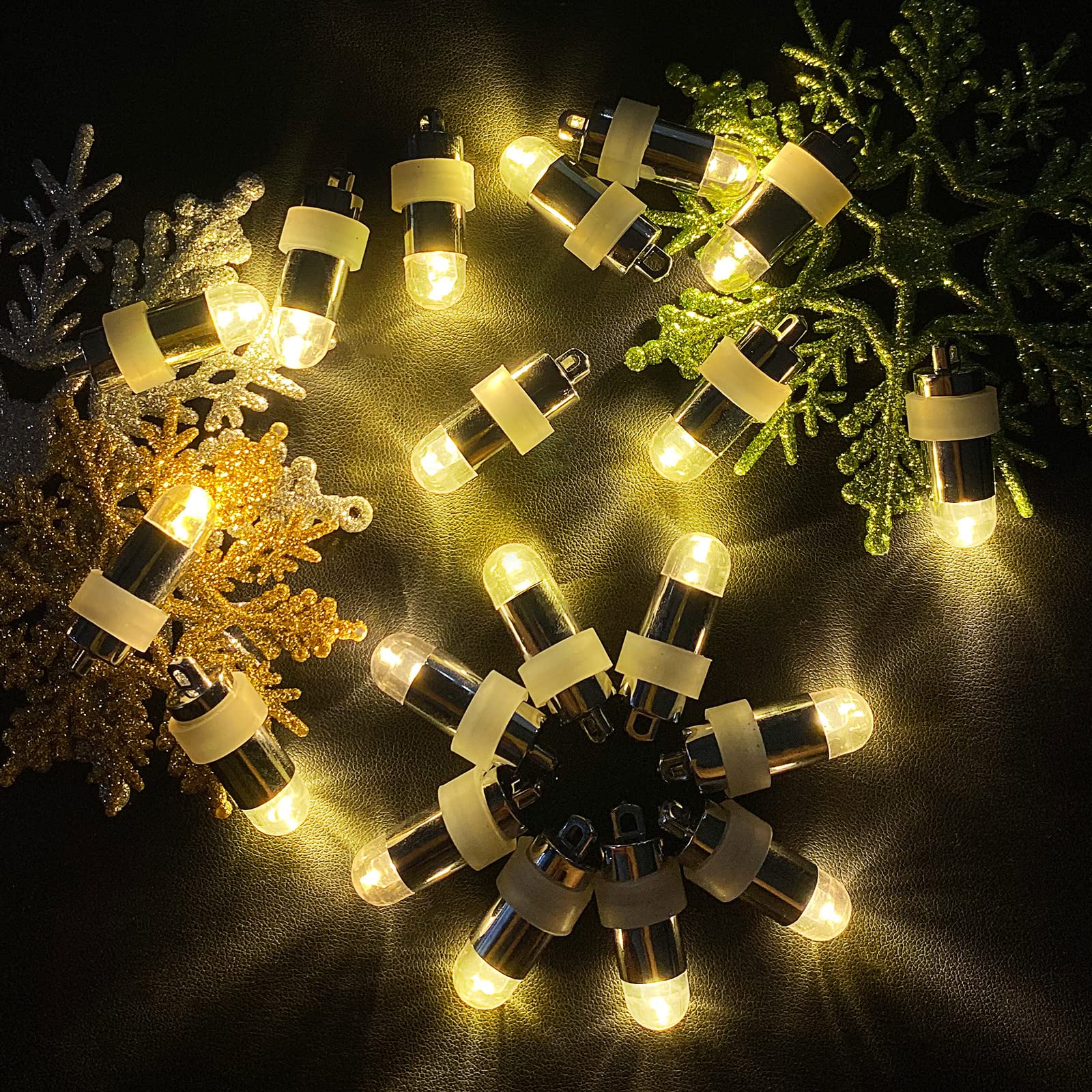 Aogist Mini Paper Lantern Lights, Waterproof Balloon Lights Battery Powered Party Lights For Graduation Party Birthday Party Wedding Halloween Christmas Decoration (Warm White, 24)