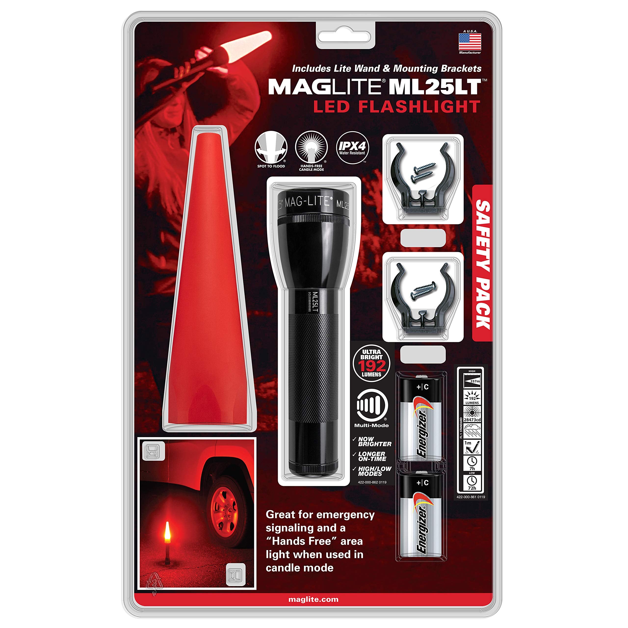 Ml25Lt-J201G Maglite, 2C Cell, Twist Head, 177 Lumens,Black
