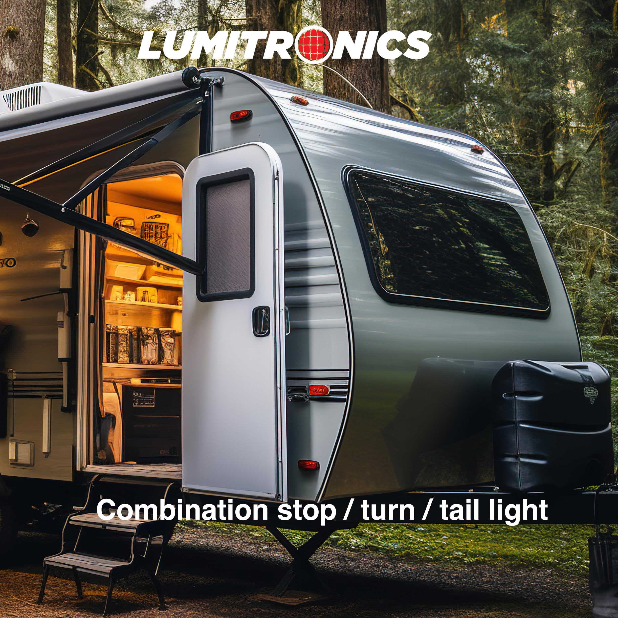 Lumitronics Rv Surface Mount Light - Stop/Turn/Tail For Rv, Trailer, Camper, 5Th Wheel, Motorhome (Black)