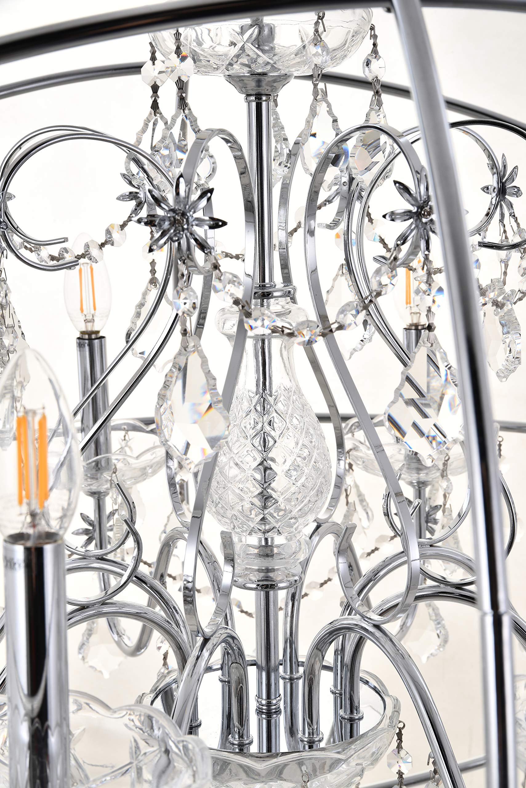 Living District Cordelia 8-Light Transitional Metal Pendant in Chrome