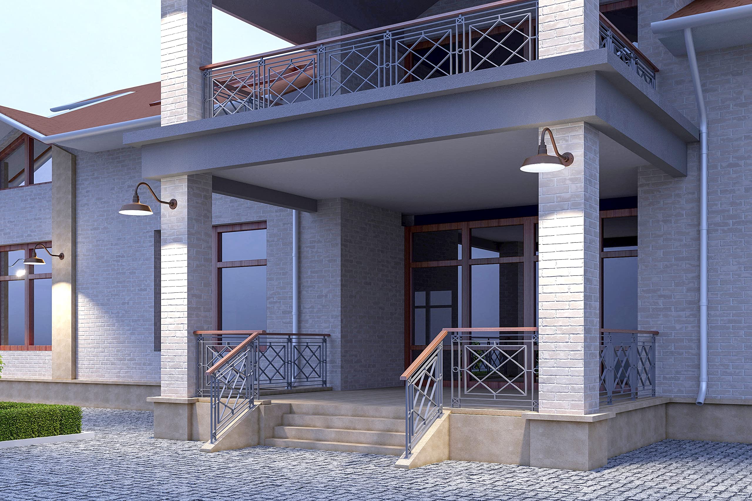 14In. Architectural Bronze Outdoor Gooseneck Barn Light Fixture With 22In. Long Extension Arm - Wall Sconce Farmhouse, Vintage,