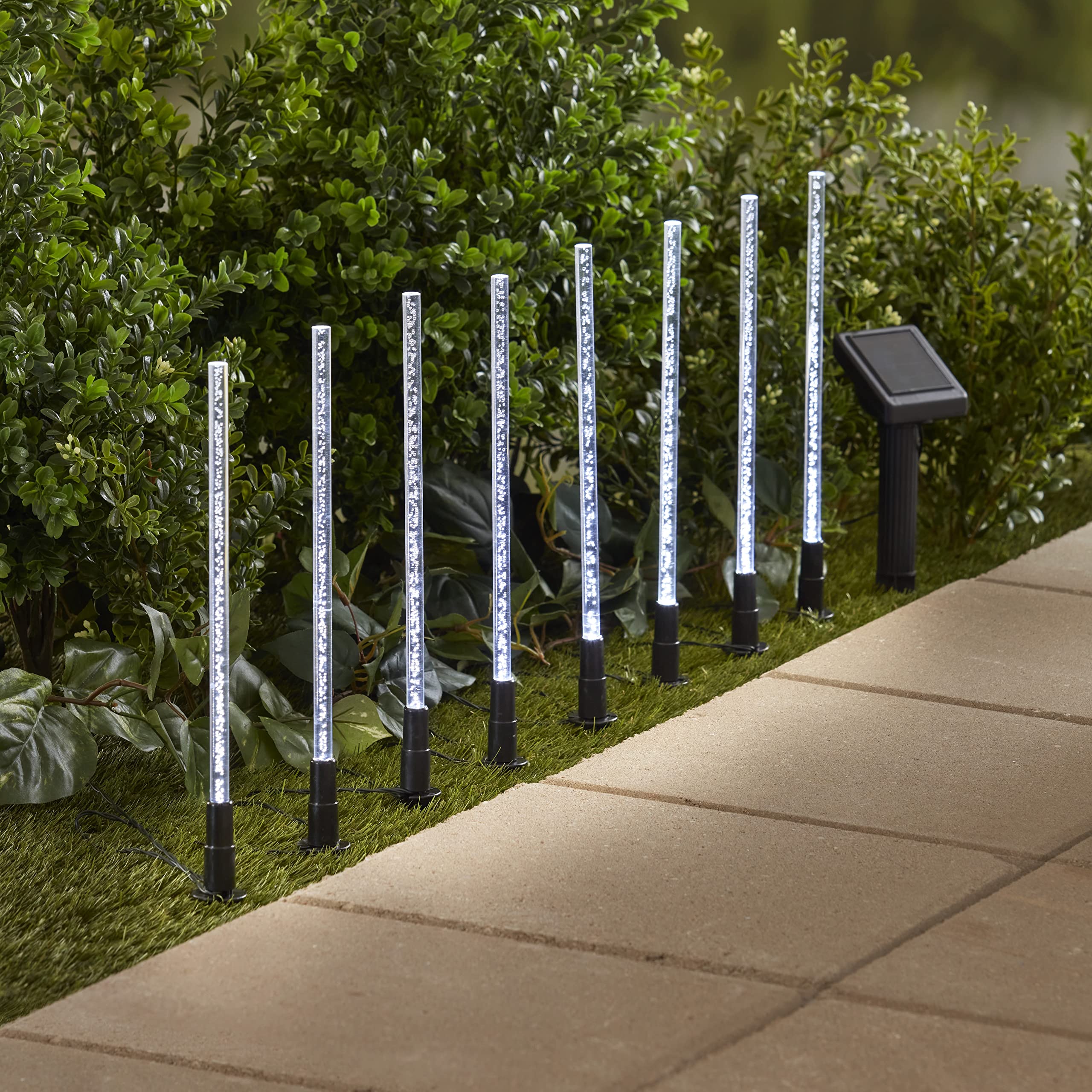 Solar Bubble String Lights or Stakes - White String Lights