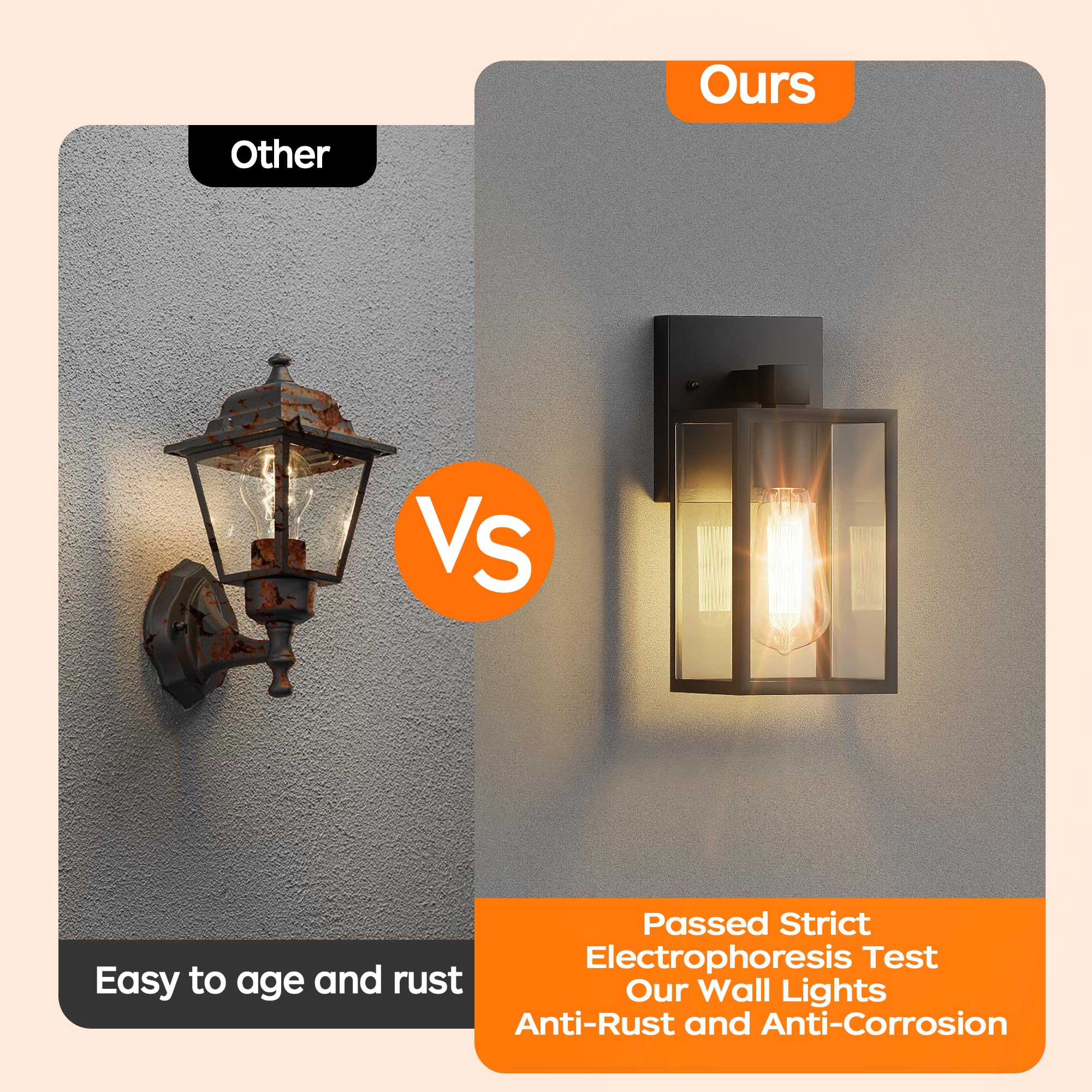 Outdoor Light Fixture Wall Mount, Led Exterior Lighting Fixtures For Outside, Front Porch Lights, Waterproof Wall Sconce Lantern