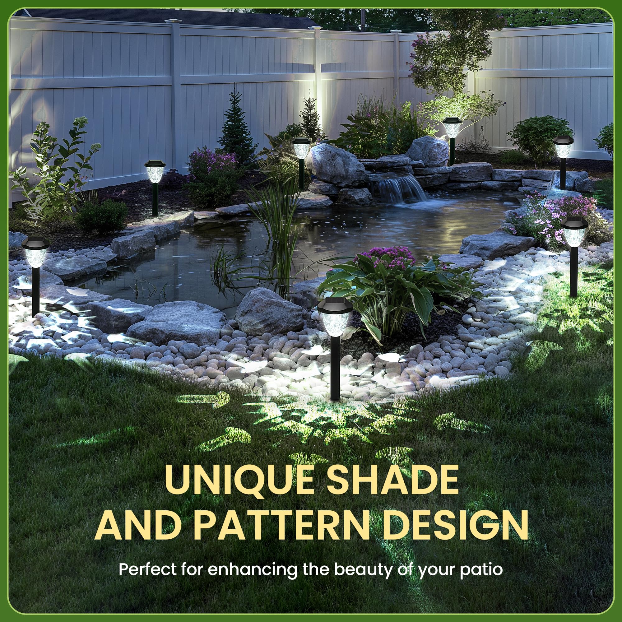 Suncket Solar Outdoor Lights, Bright Solar Christmas Lights Outdoor With Great Pattern, Waterproof Auto On/Off Solar Lights For Outside Garden Walkway Driveway Yard Pathway(8 Pack)