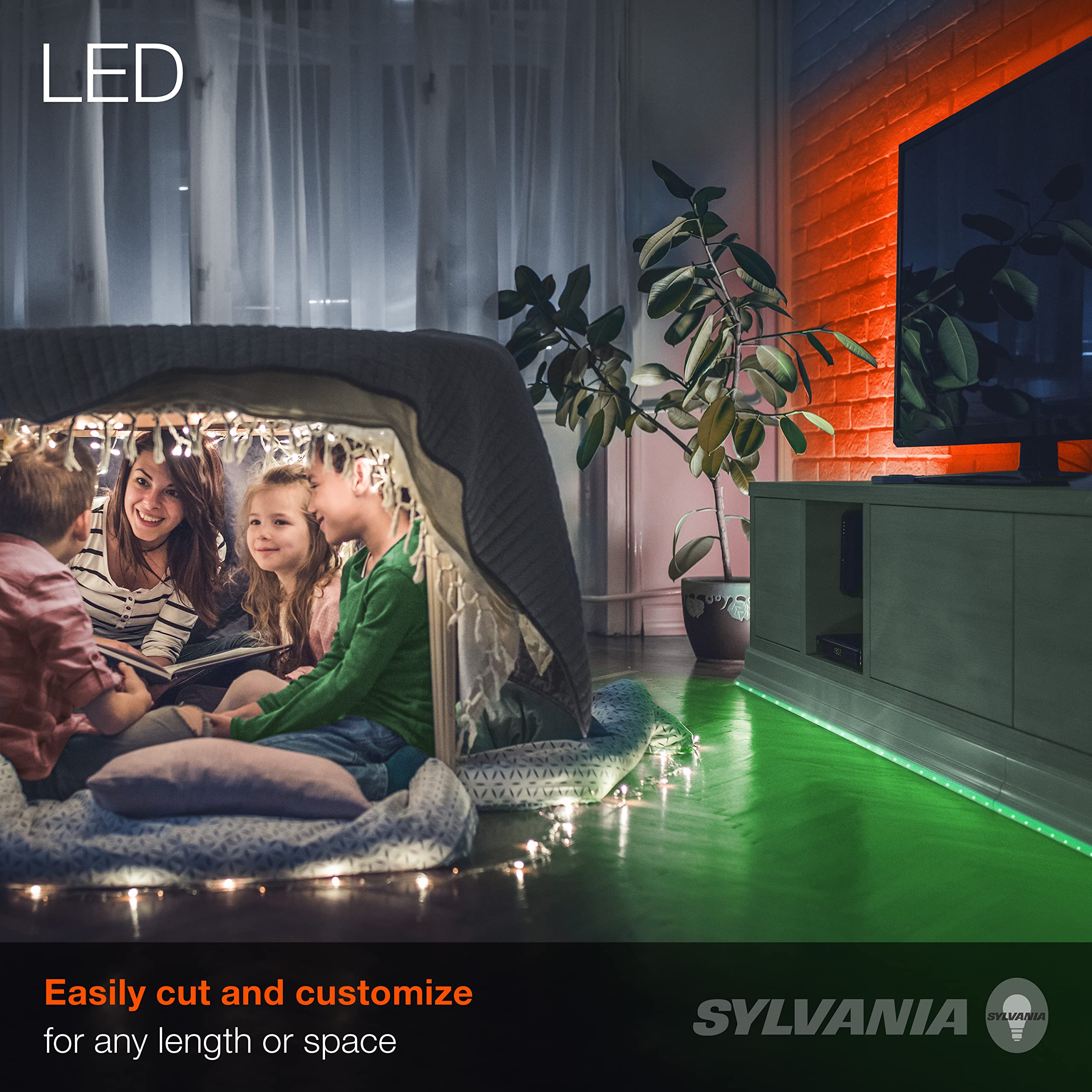 LEDVANCE SYLVANIA LED Light Strip Kit, Dimmable, 16 Colors, 10 Feet, Indoor, Model 65482, Color + White