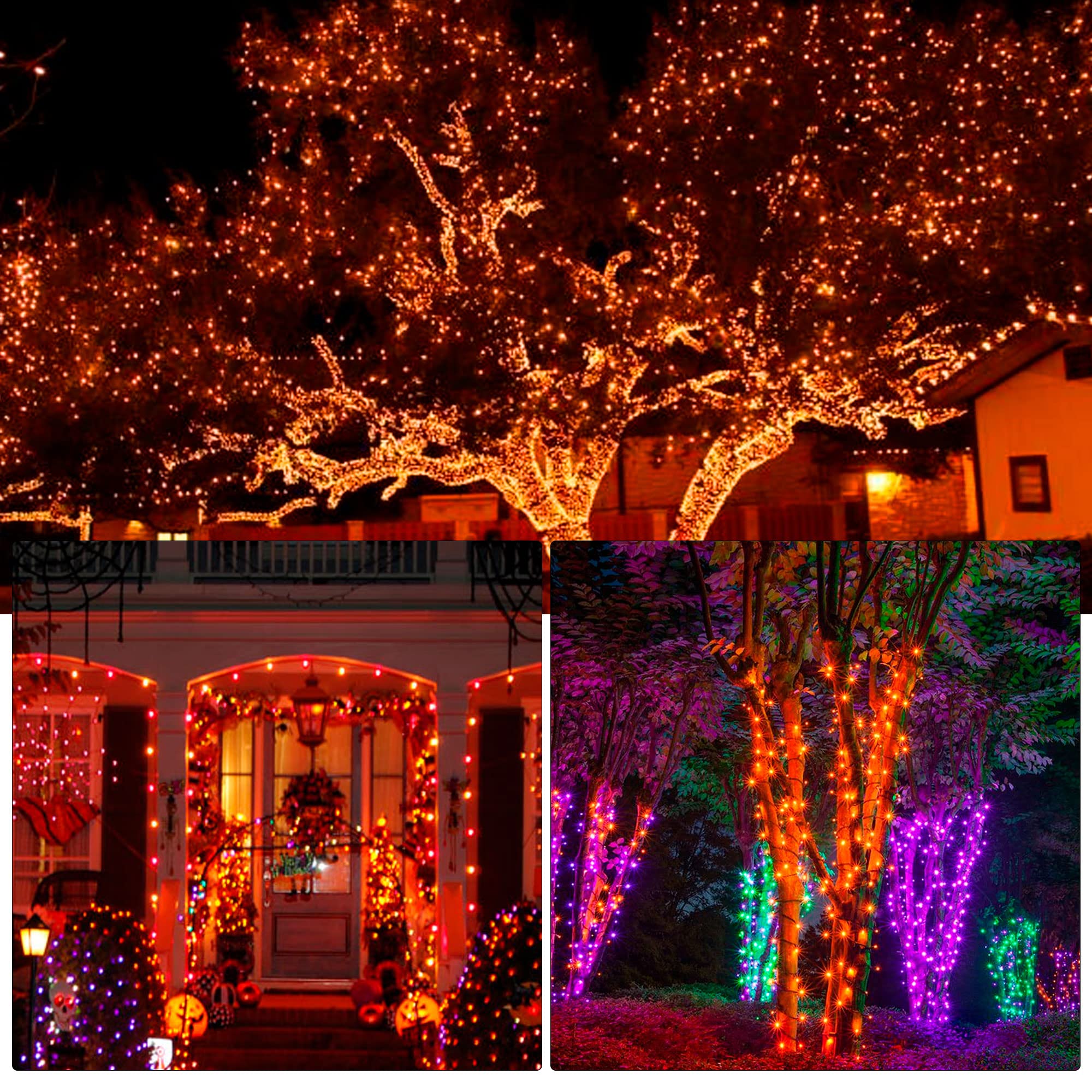 Funpeny 164Ft 500 Led Halloween Lights, 8 Modes Waterproof Plug In String Lights For Halloween Thanksgiving Indoor Outdoor Yard