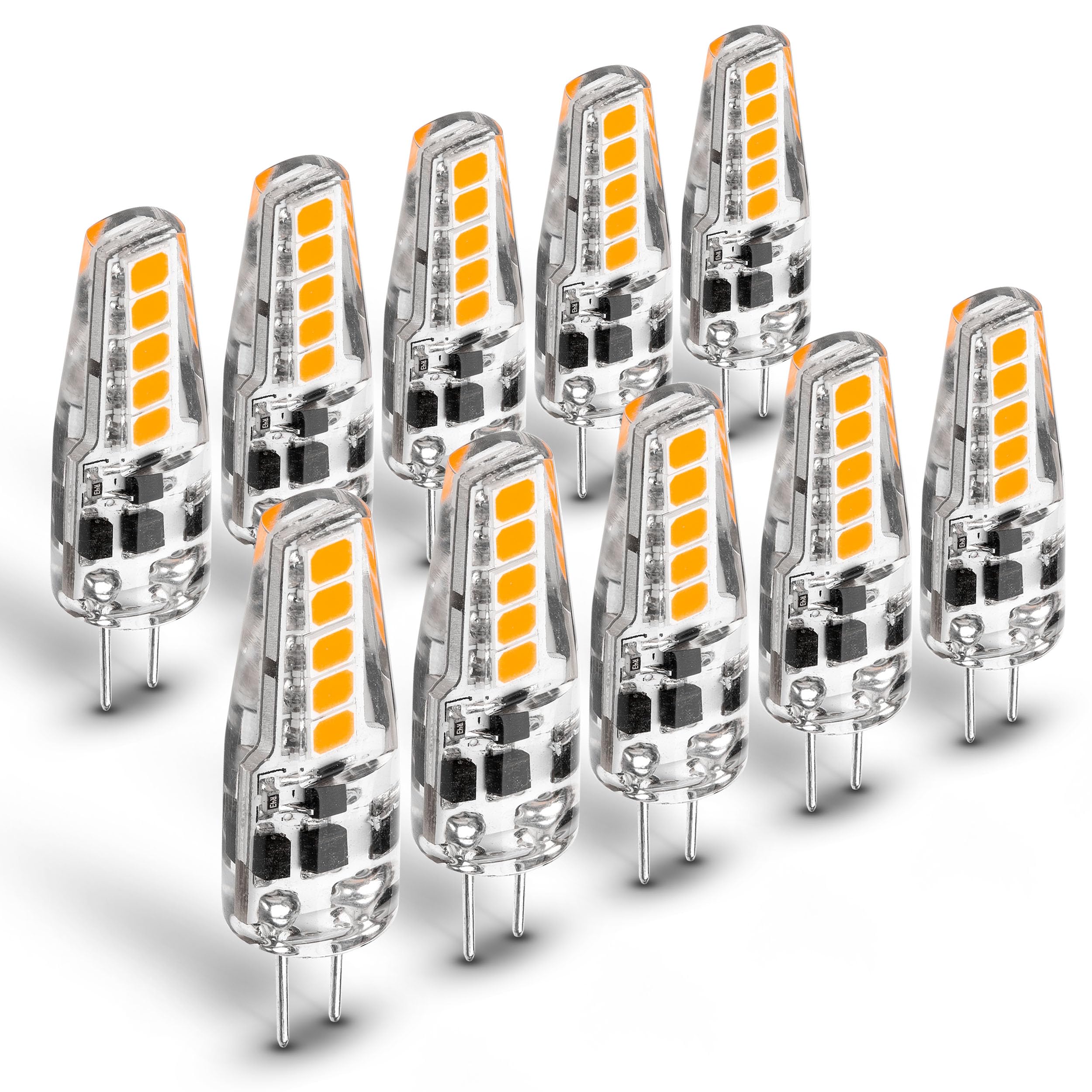 Xyanmc G4 Led Bulb Ac Dc 12V To 24V Jc Type, 20W-30W T3 G4 Halogen Equivalent, 2W 2700K Warm White, G4 Bi-Pin Base, 250Lm, Lands