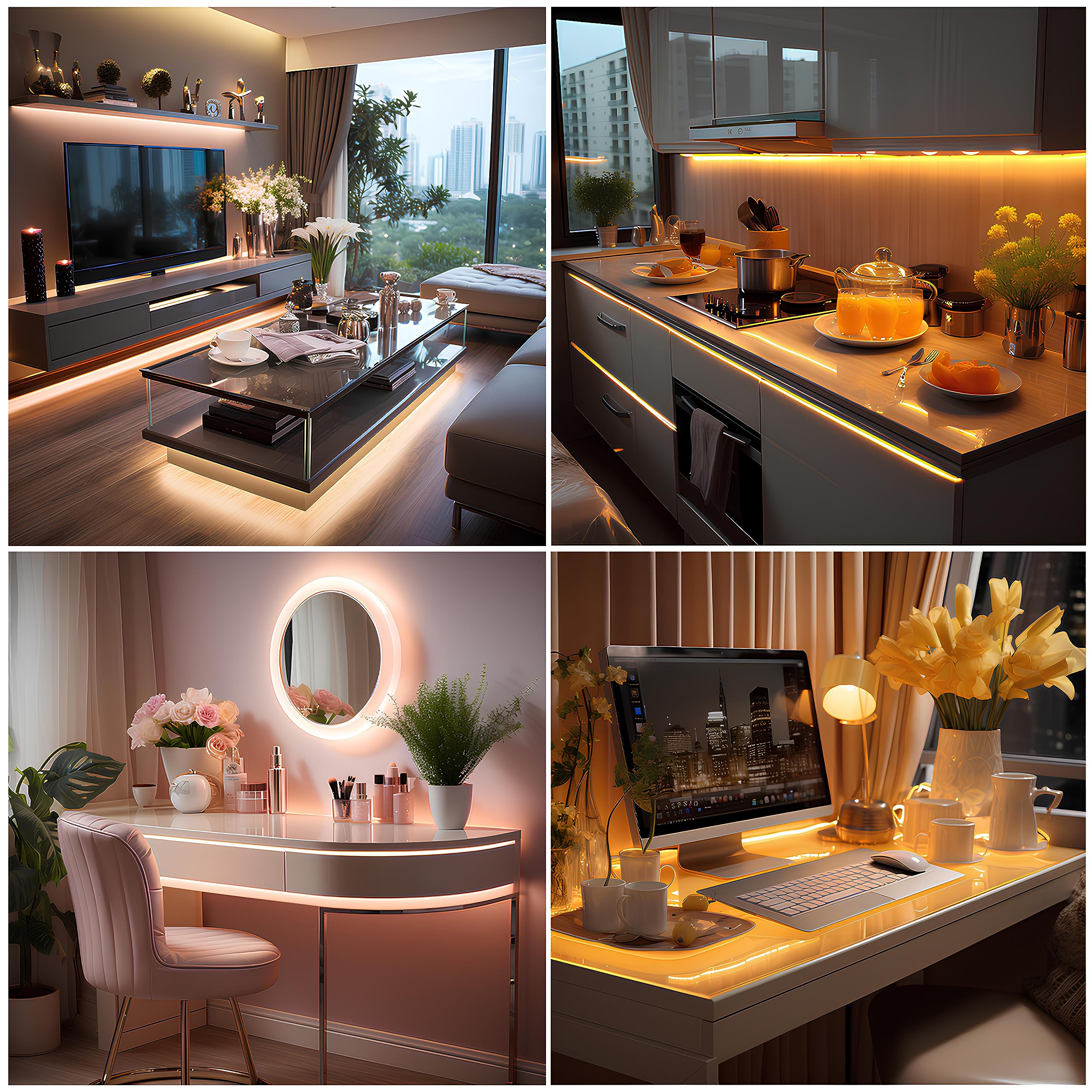 Uvtaoyuan Led Strip Lights 5V Usb Leds Display Cabinet Lighting Cob Short Led Strip Light 3000K Warm White Not Dimmable Flexible