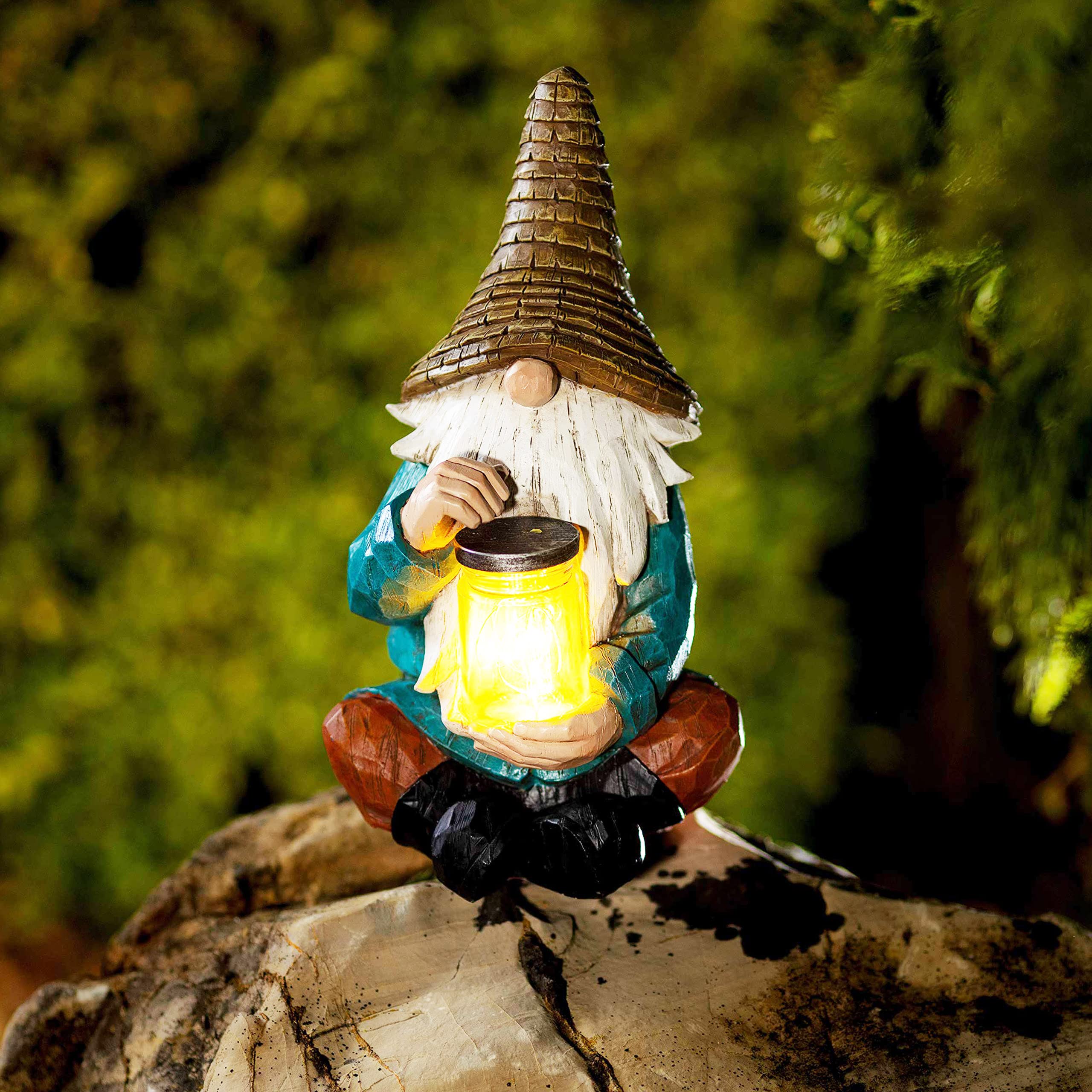 Vp Home Firefly Jar Yard Garden Gnome With Solar Light Great Addition For Your Garden Solar Powered Garden Gnome Christmas Decorations Gifts For Outside Patio Lawn