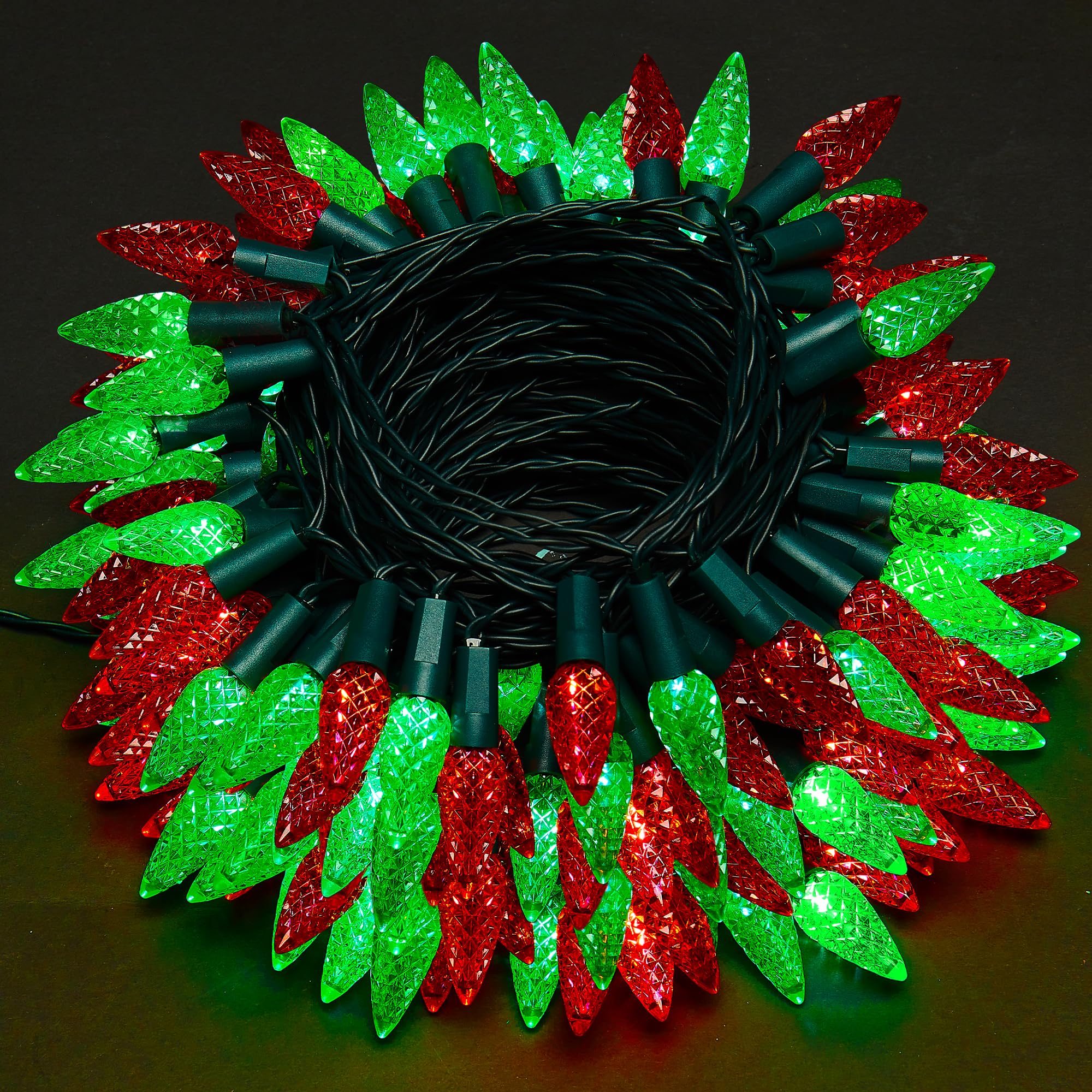 WBao C6 Battery Operated Christmas Lights  100 LED 34ft String Lights with 8 Modes  Auto Timer  Waterproof for Indoor Outdoor Christmas Trees  Fence  Garlands  Stairs Xmas Decorations  Red Green